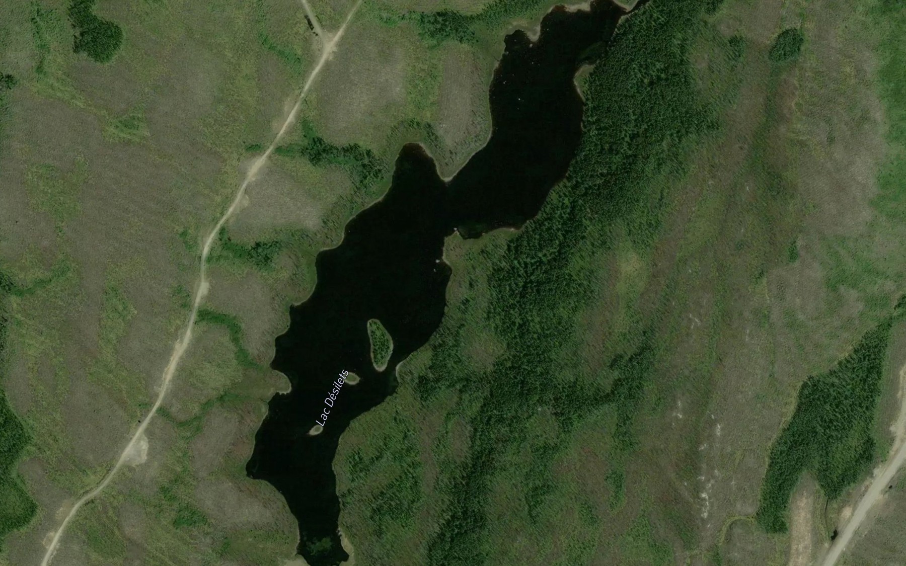 Satellite map of the Lac Desilets