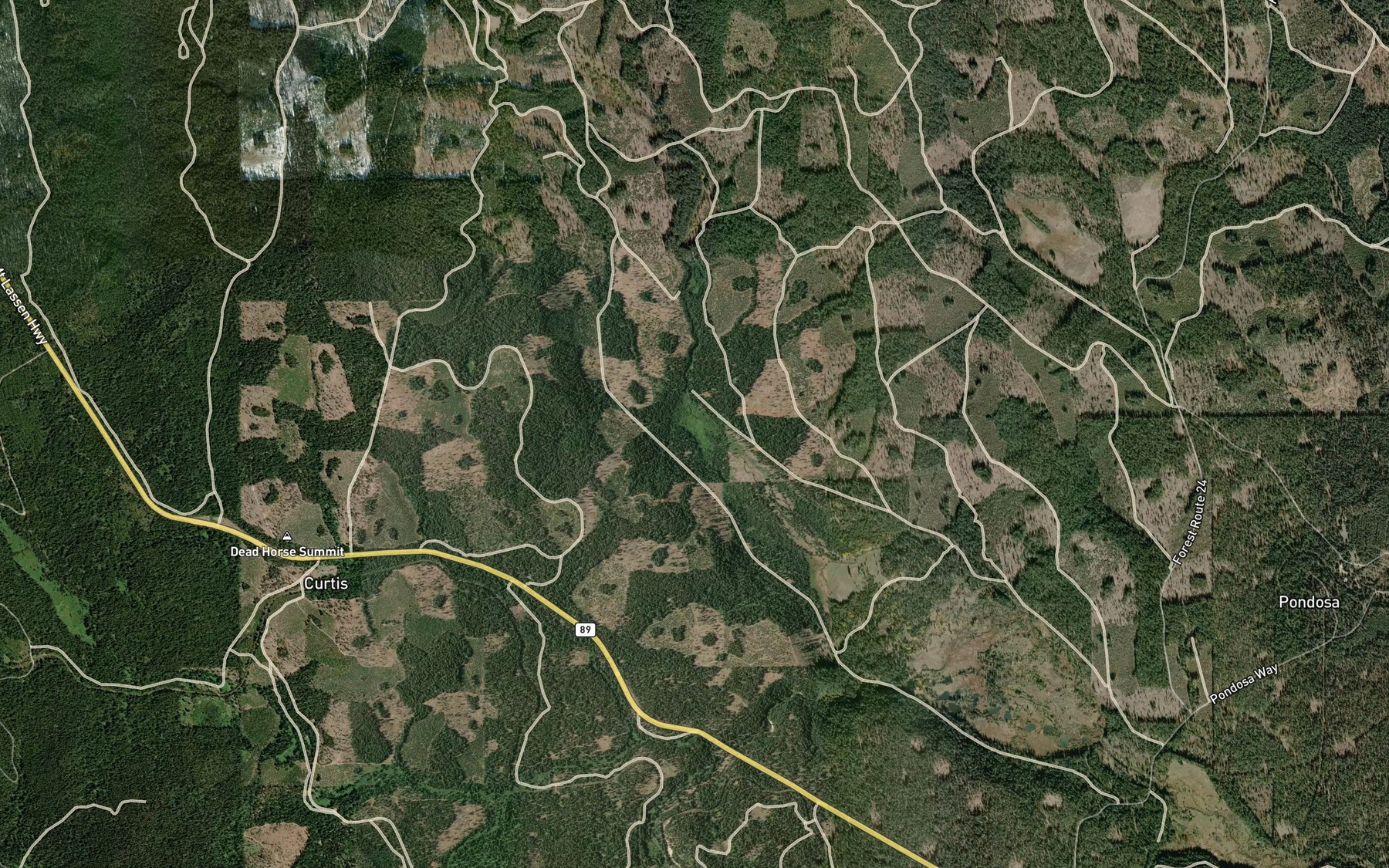 Satellite map of the North Fork Creek