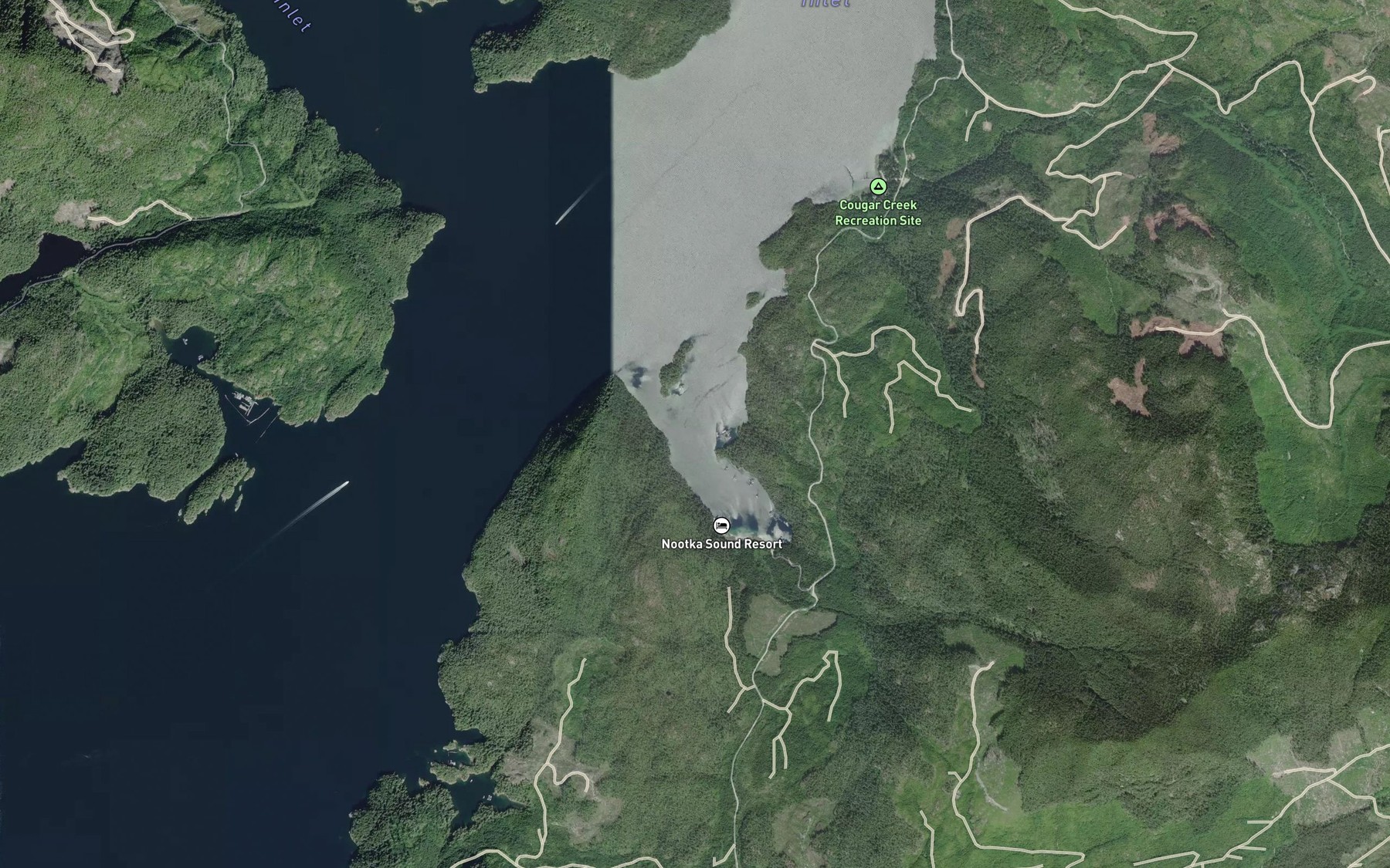Satellite map of the Galiano Bay