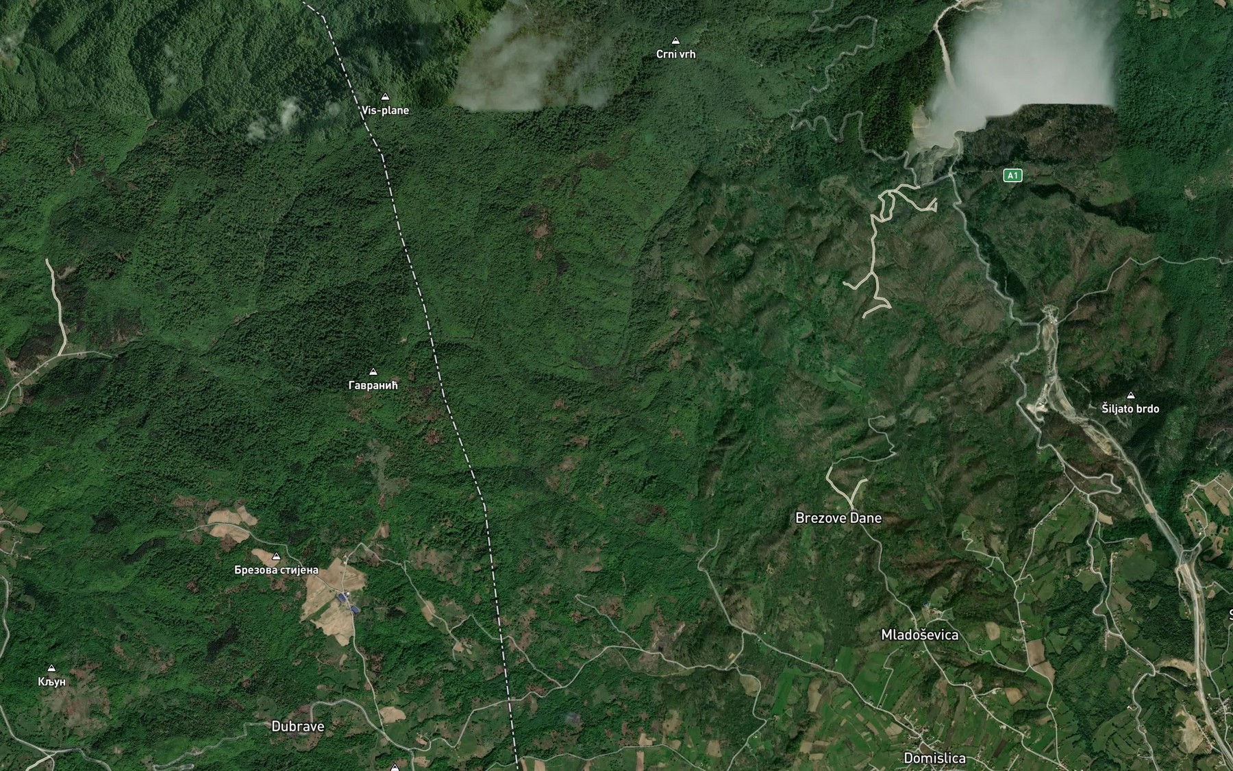 Satellite map of the Debelska Rijeka