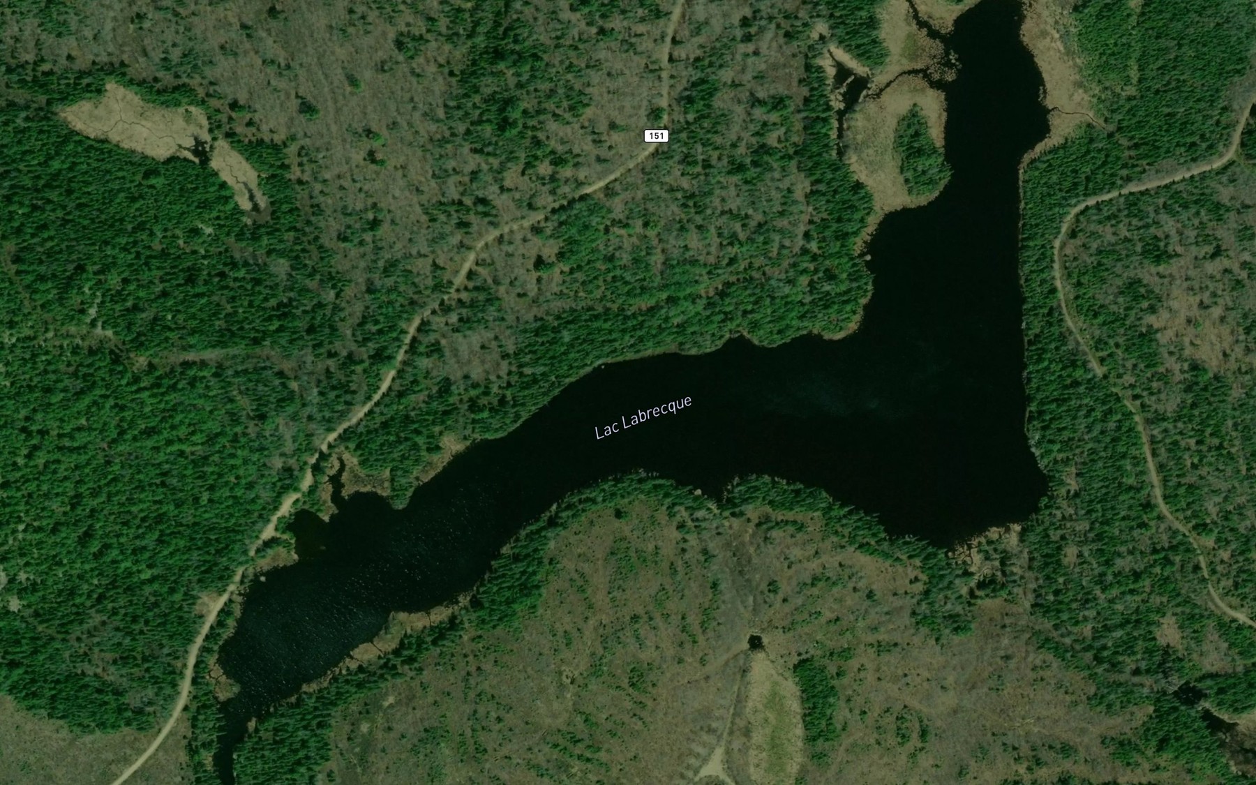 Satellite map of the Lac Labrecque