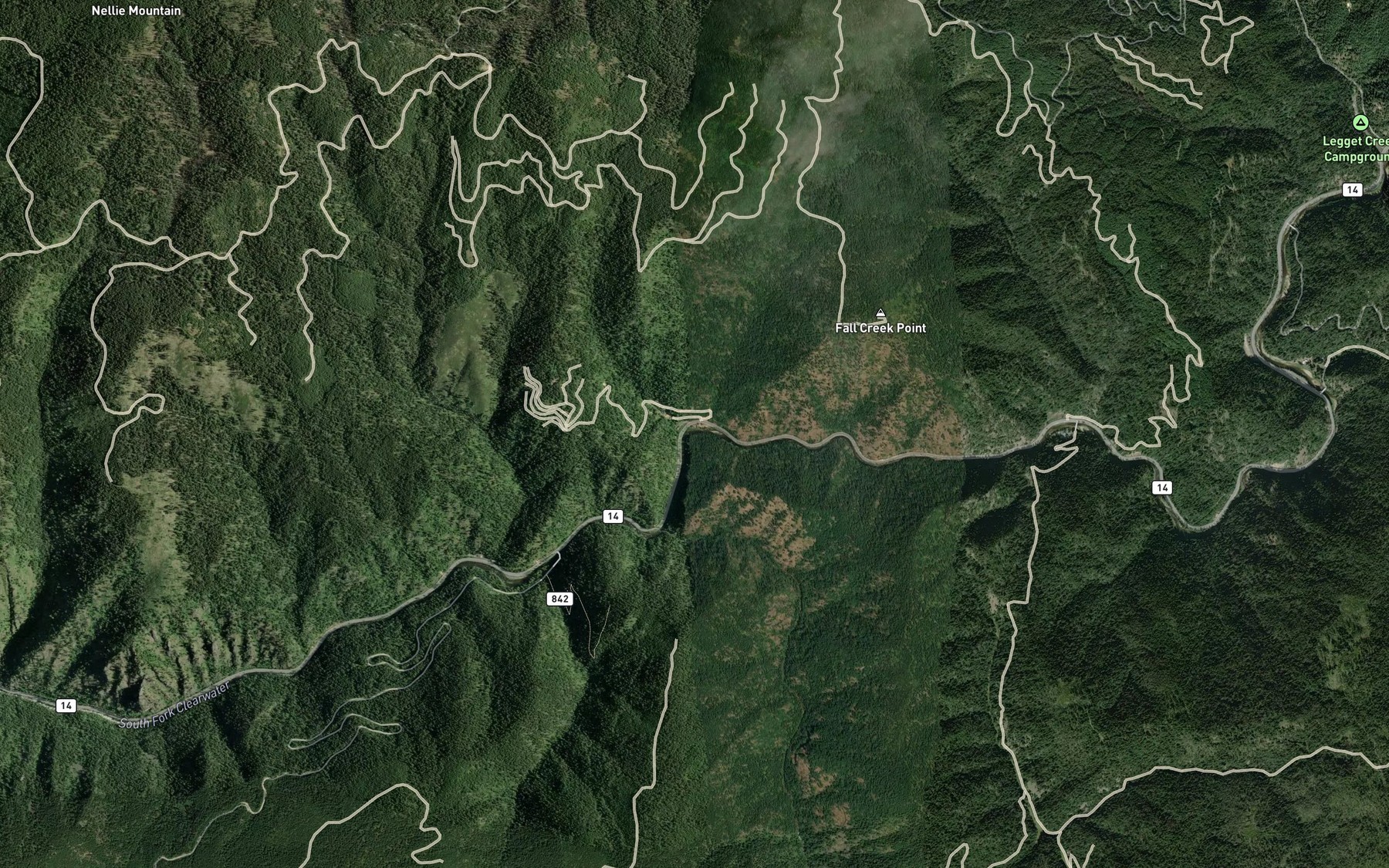 Satellite map of the Harman Creek