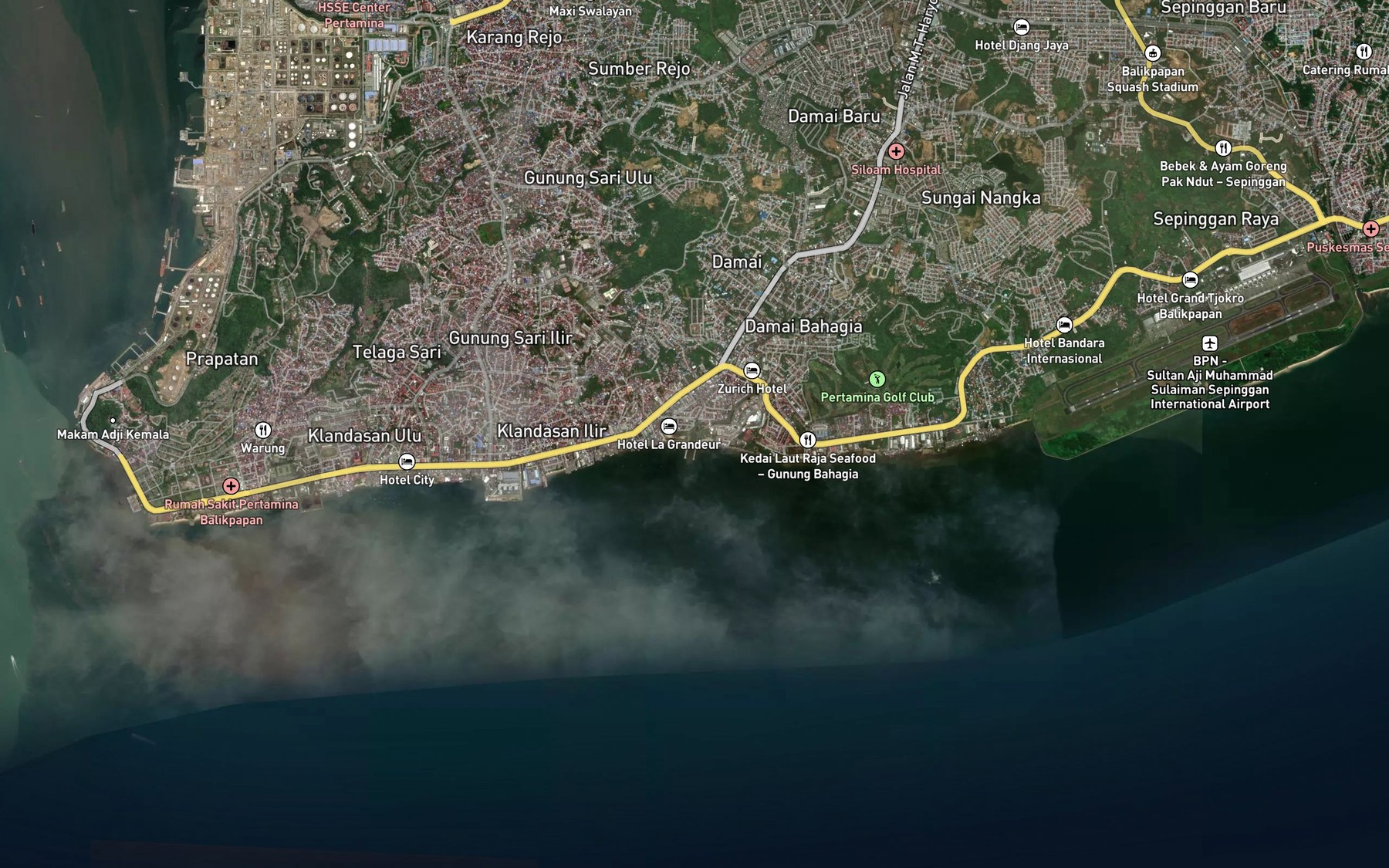 Satellite map of the Sungai Klandasan Besar