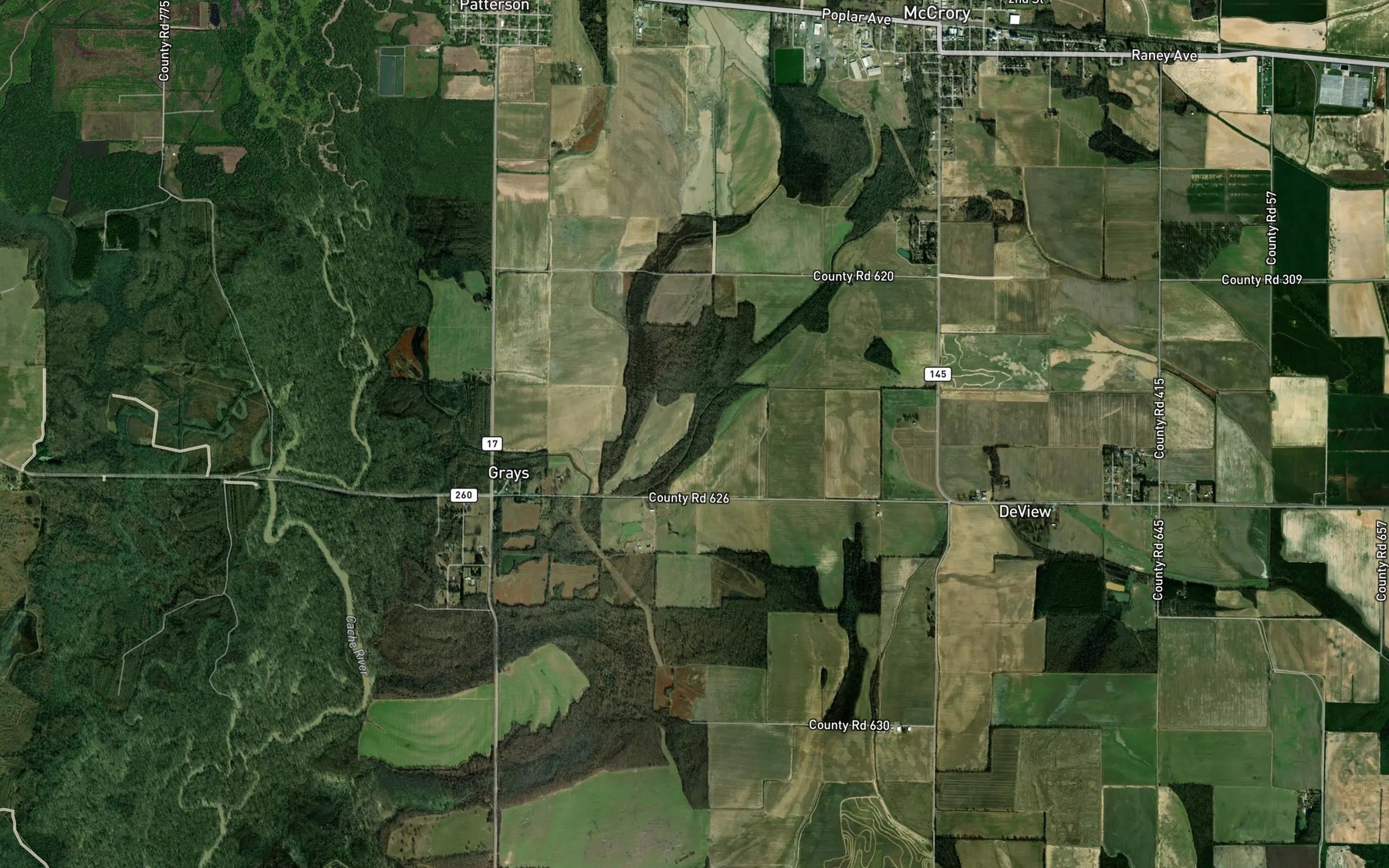 Satellite map of the Mill Ditch