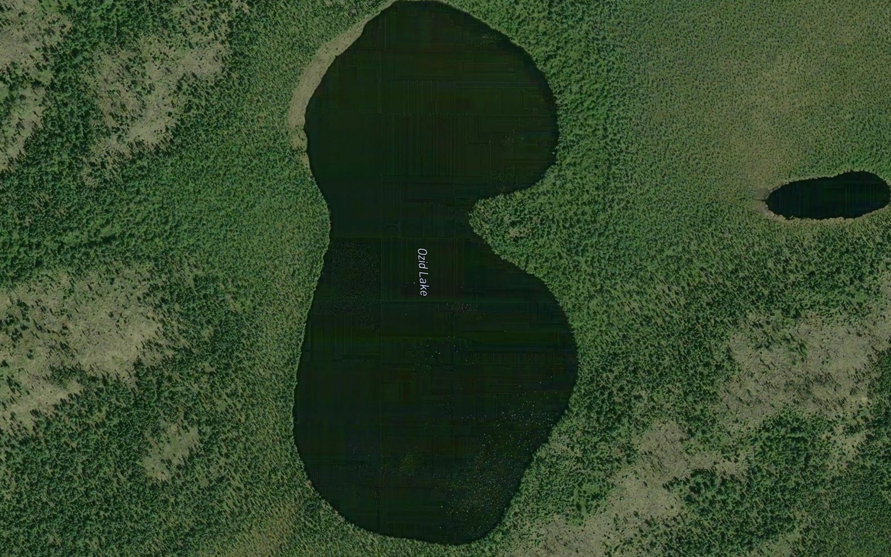 Satellite map of the Ozid Lake