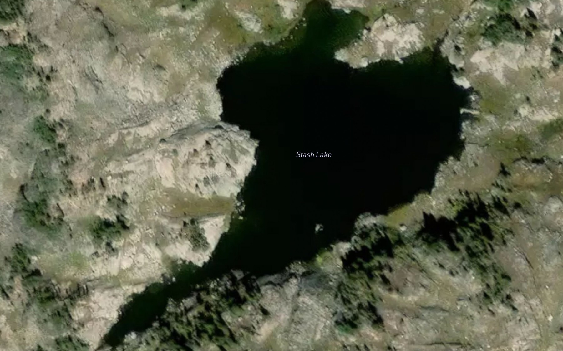 Satellite map of the Stash Lake