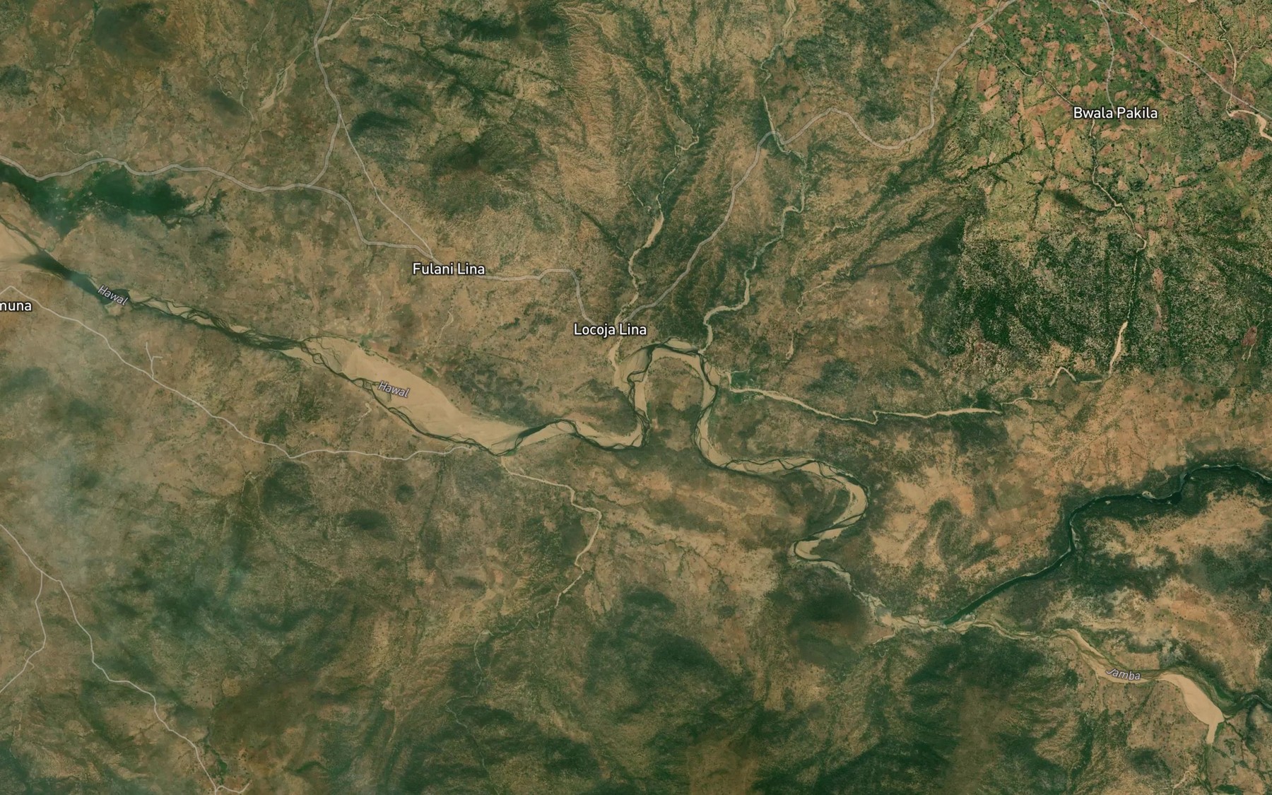Satellite map of the River Kuhu