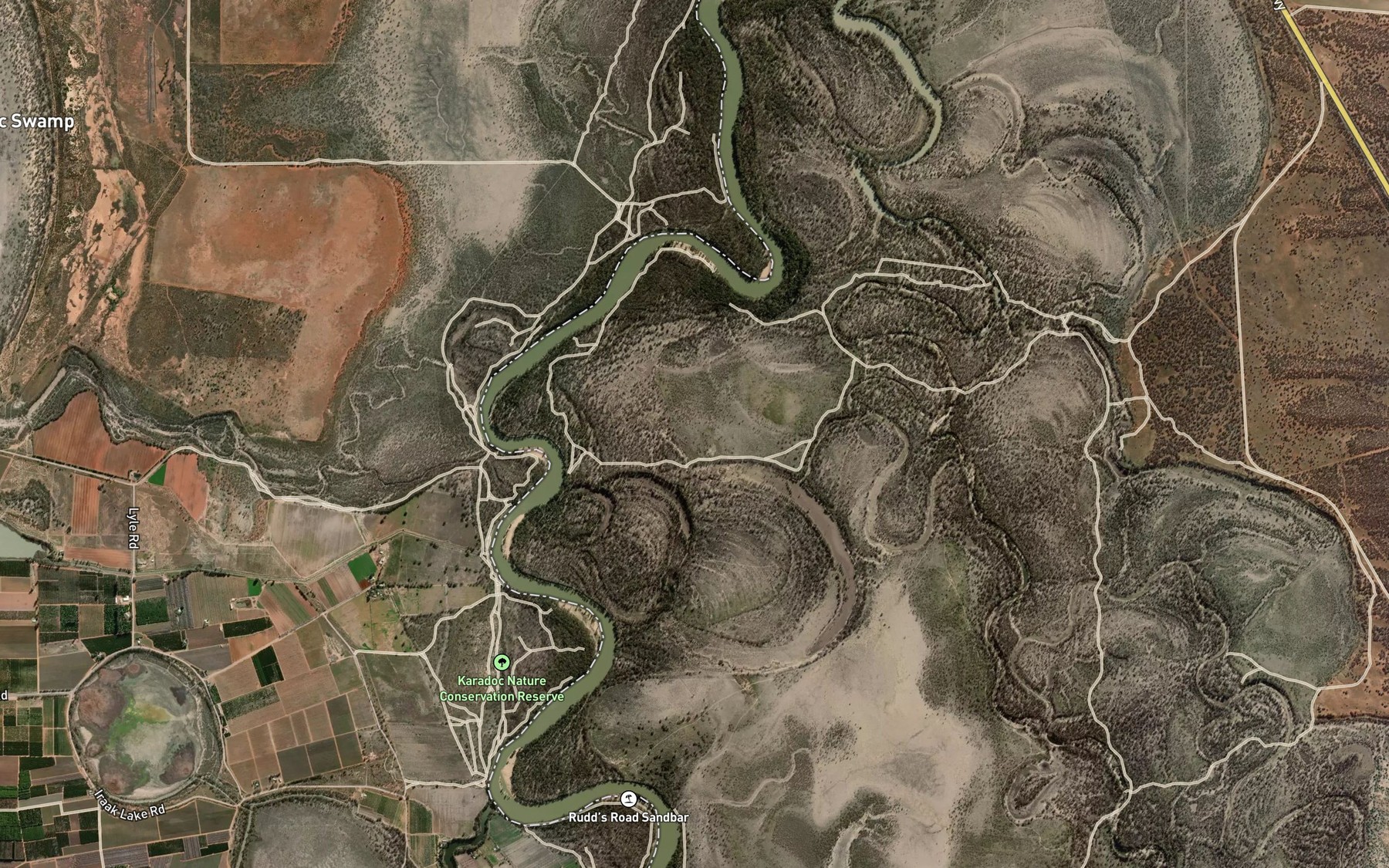 Satellite map of the Mindook Creek