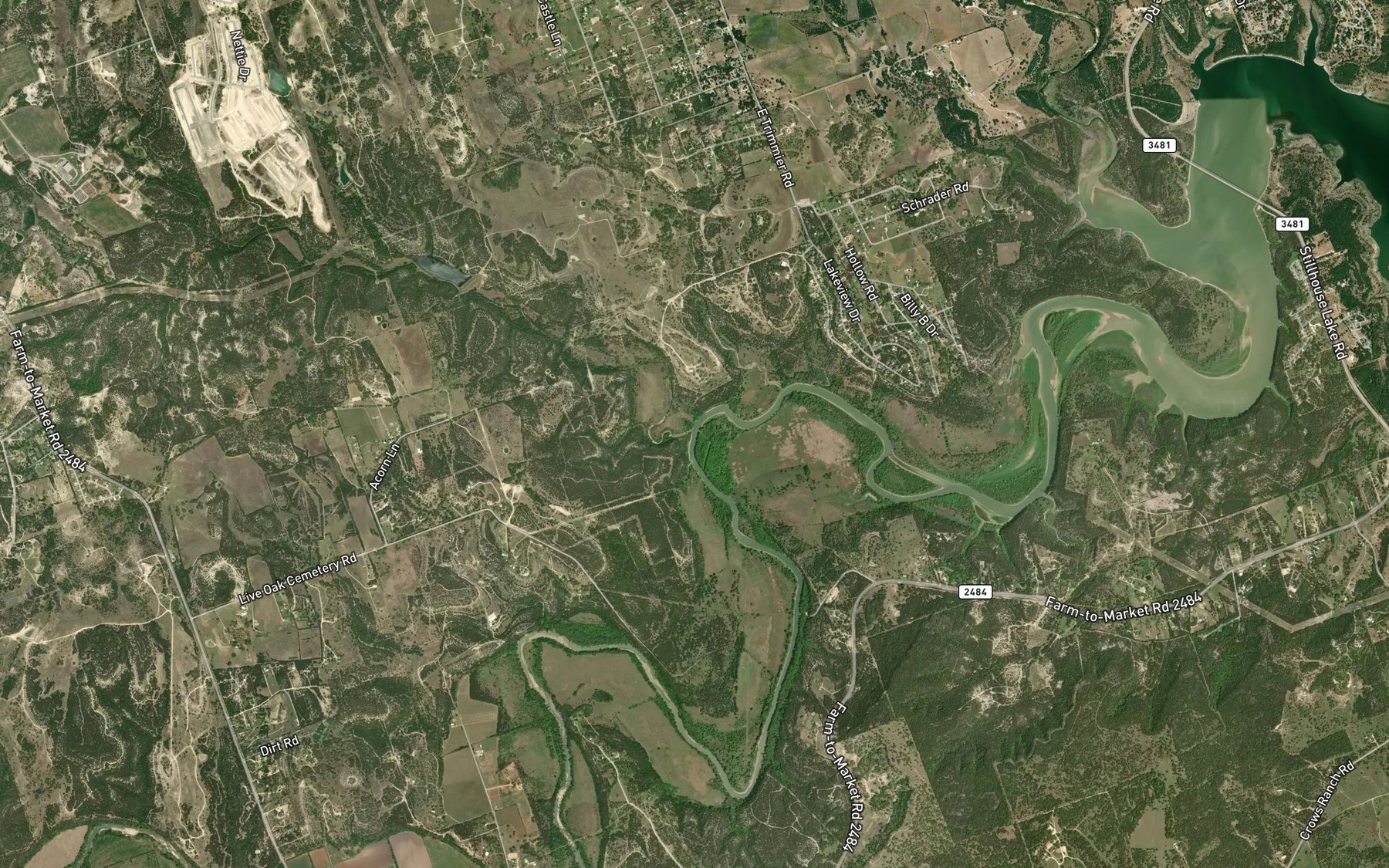 Satellite map of the Rock Creek