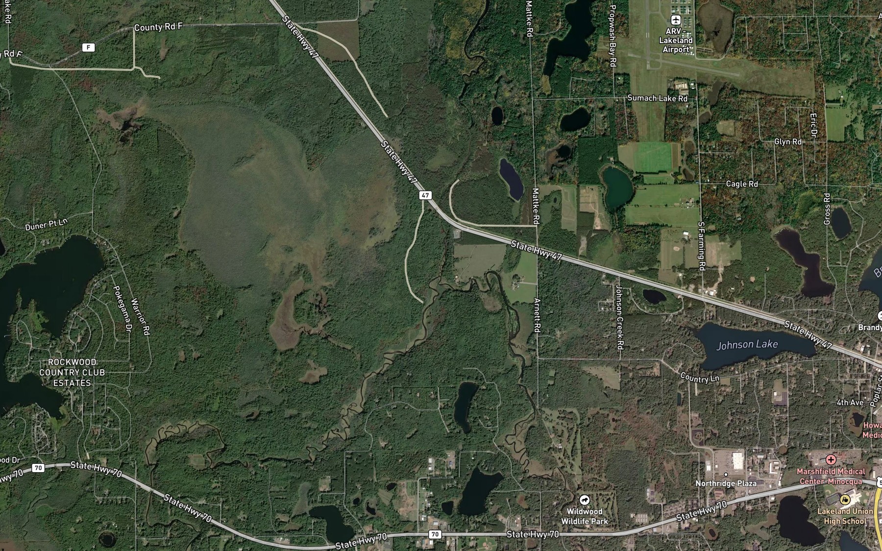 Satellite map of the Mishonagon Creek