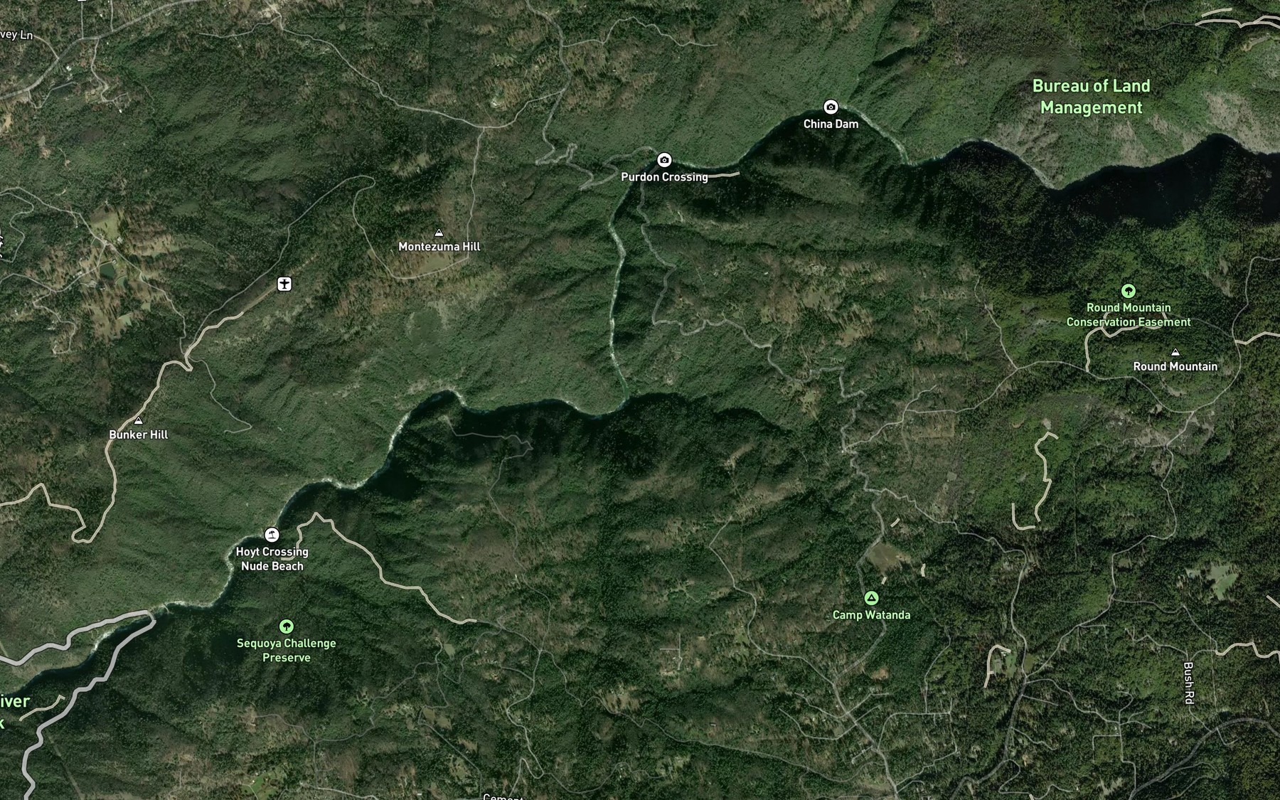 Satellite map of the Rock Creek