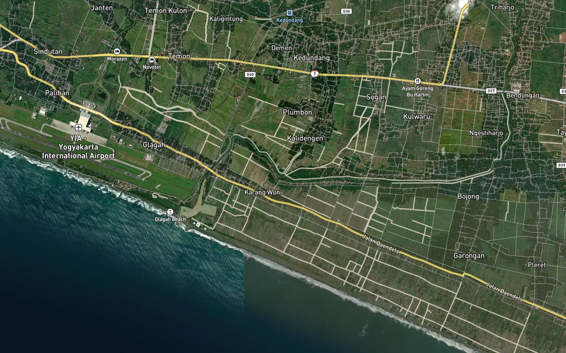 Satellite map of the Kali Kelir
