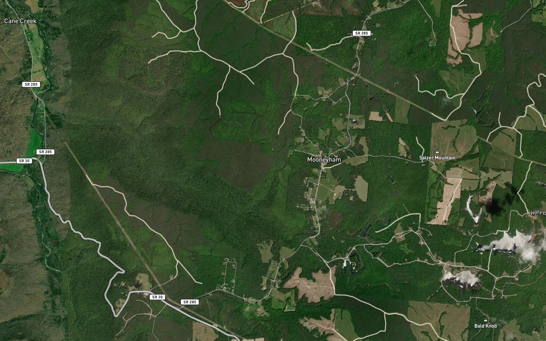 Satellite map of the Sandy Branch