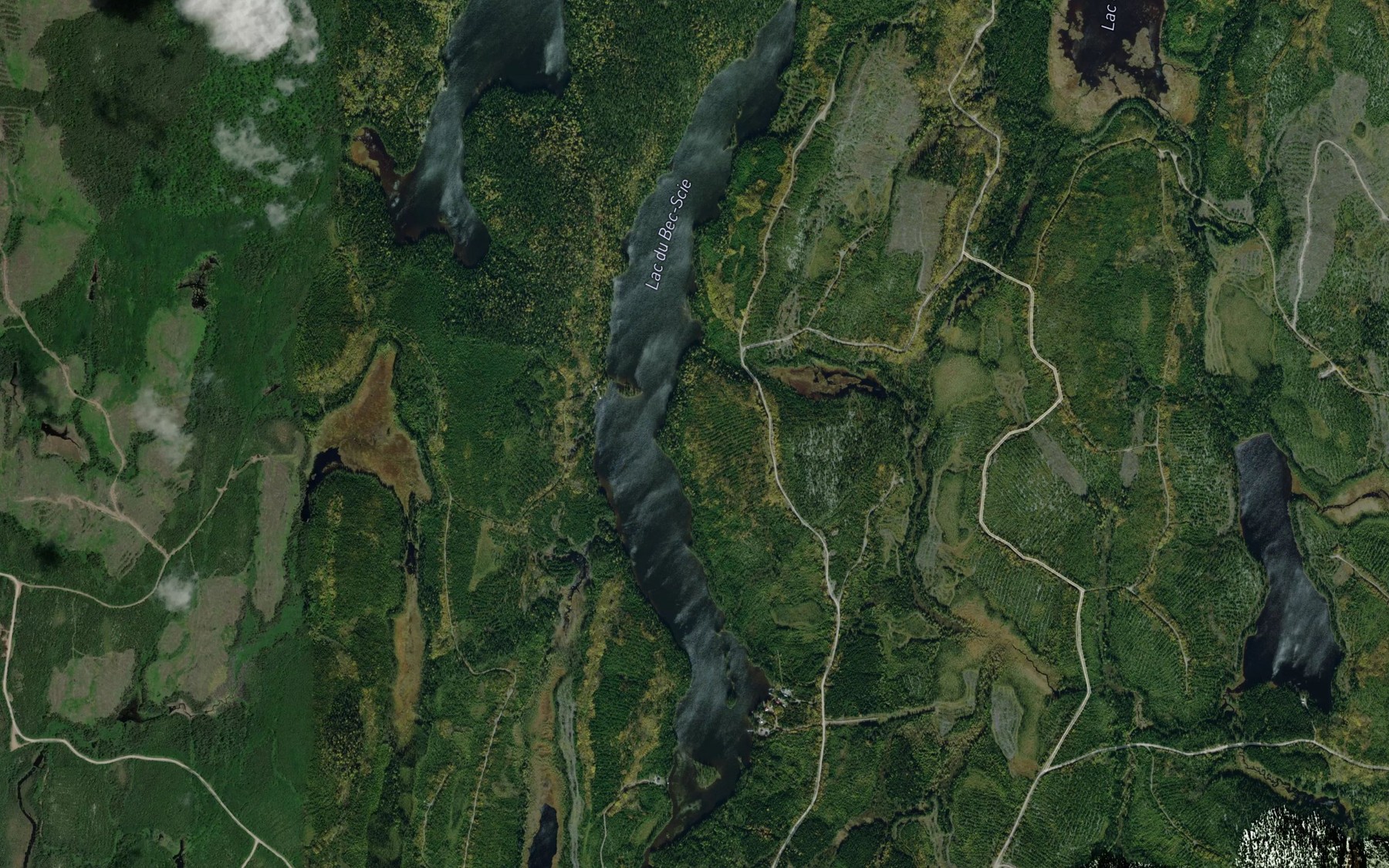 Satellite map of the Lac du Bec-Scie