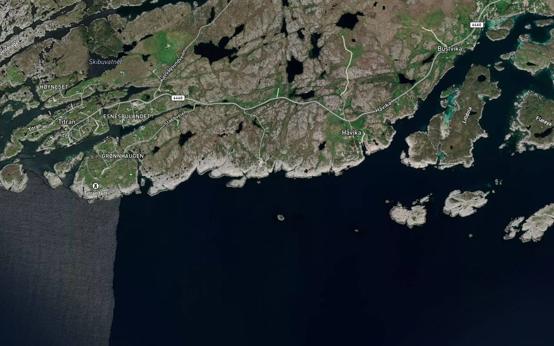 Satellite map of the Skjelvika