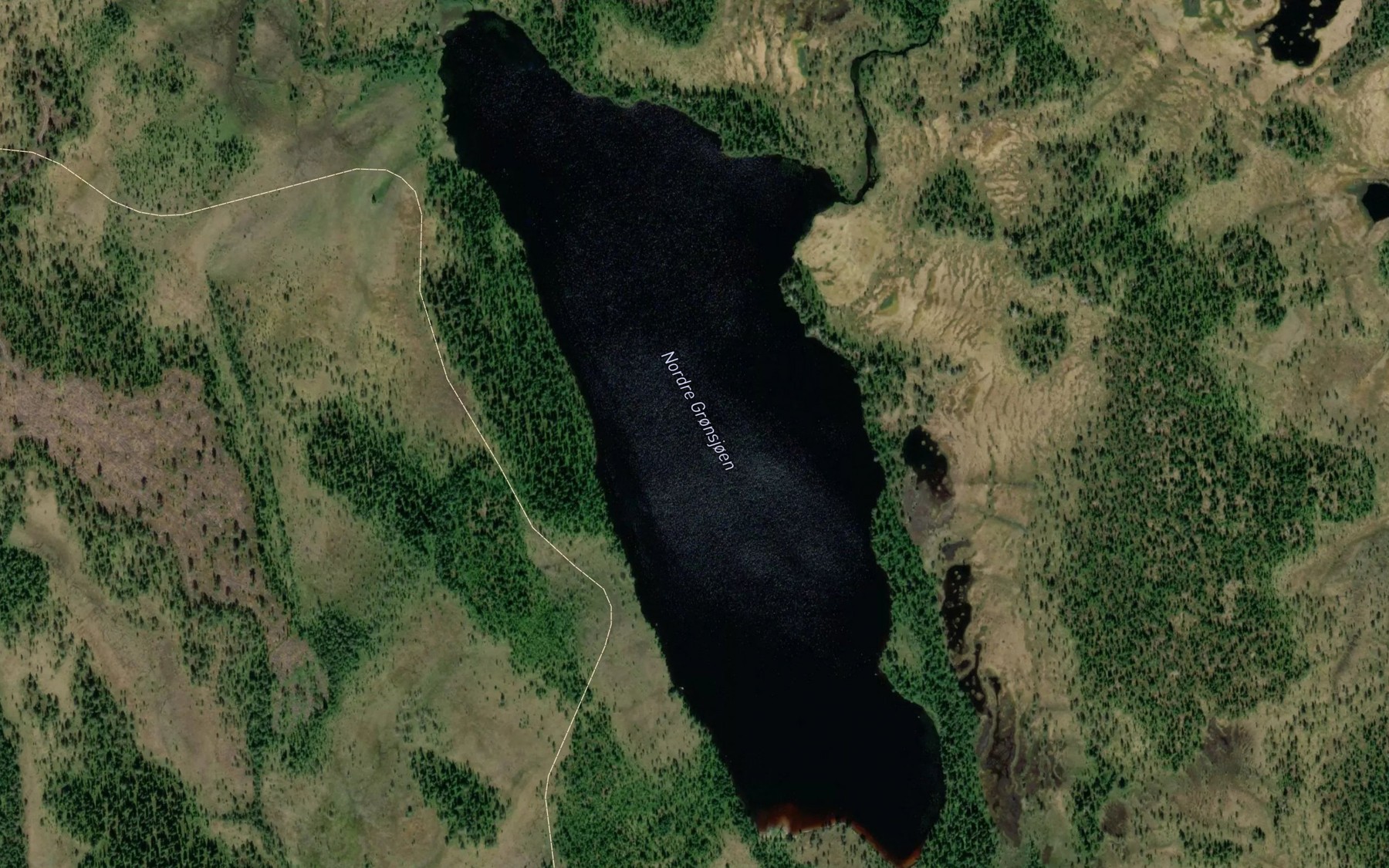 Satellite map of the Gronsjoen,nordre