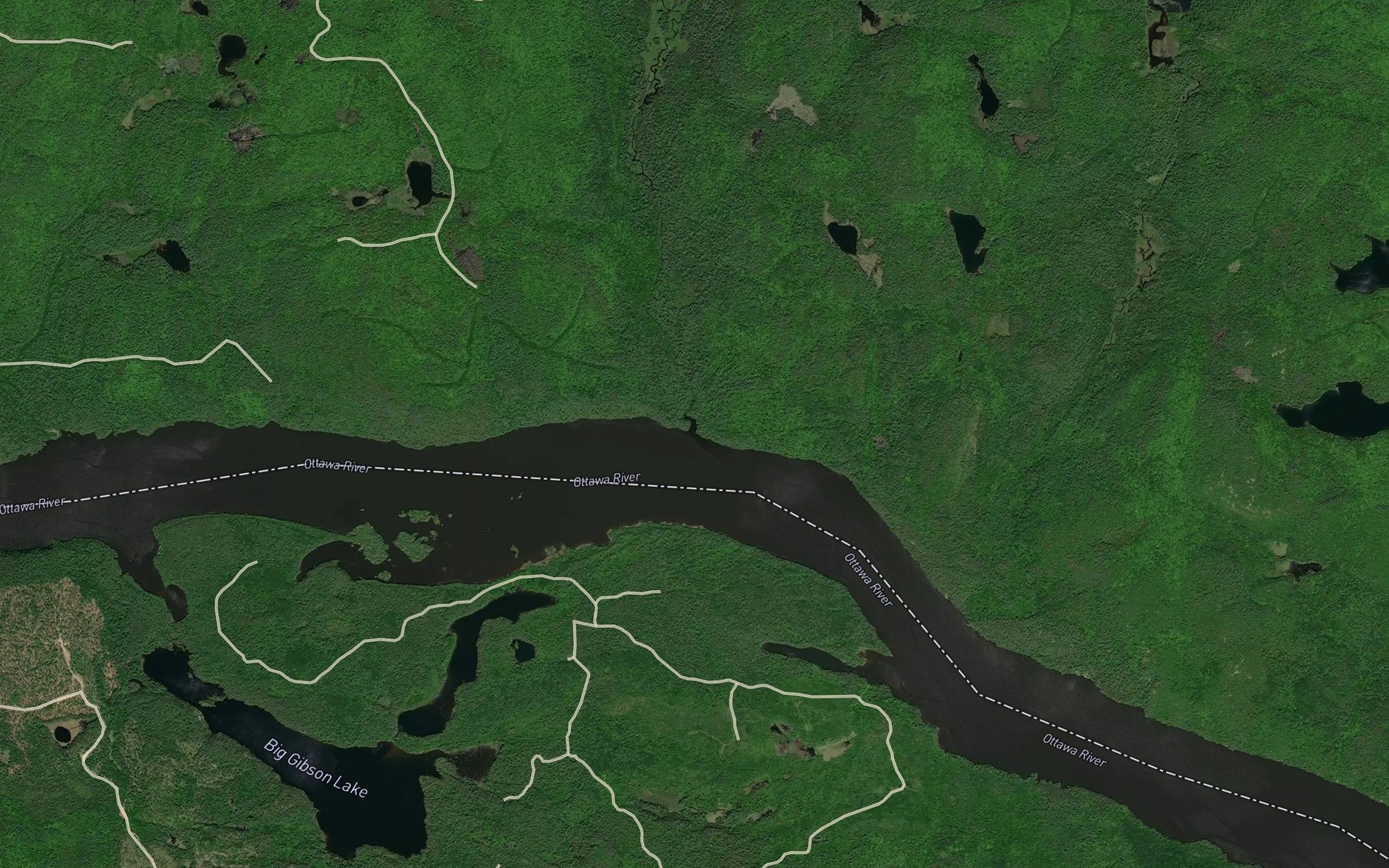 Satellite map of the Ruisseau Hanwell