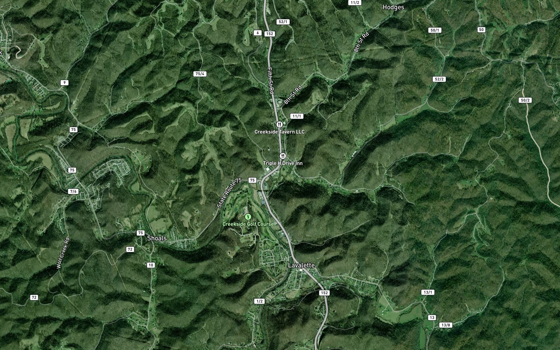 Satellite map of the Right Fork Camp Creek
