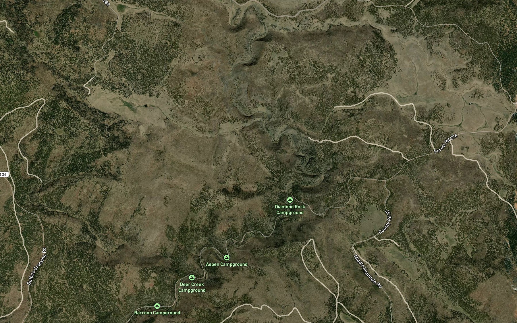 Satellite map of the Loggers Bog