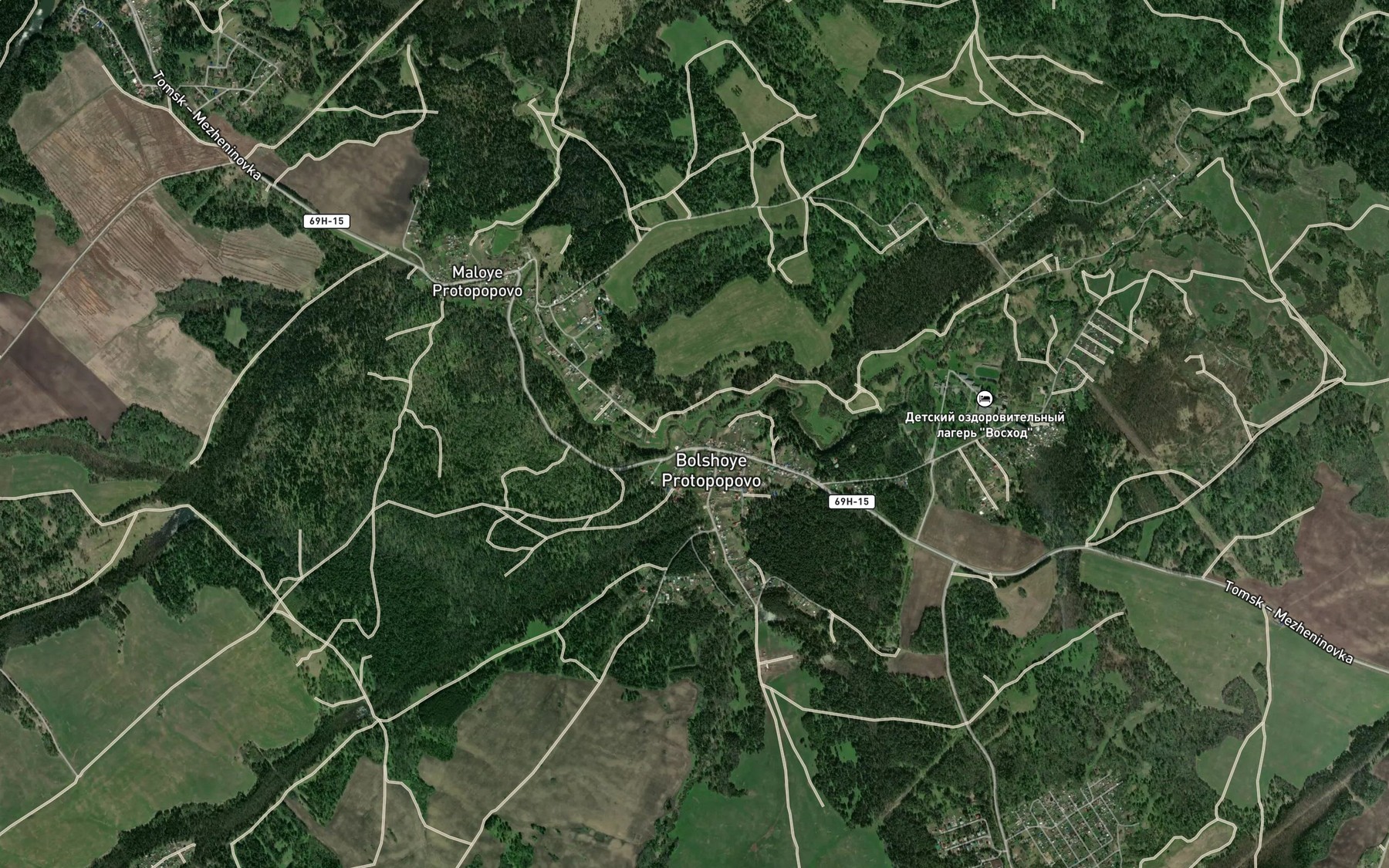 Satellite map of the Kamenka