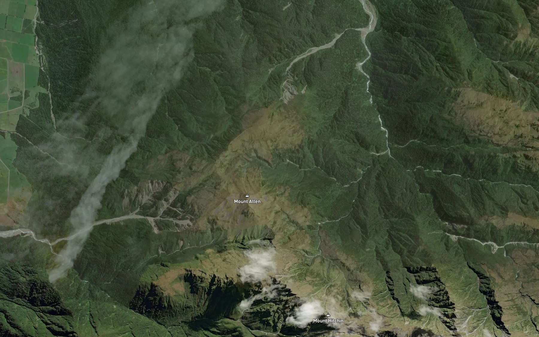 Satellite map of the Isobel Falls