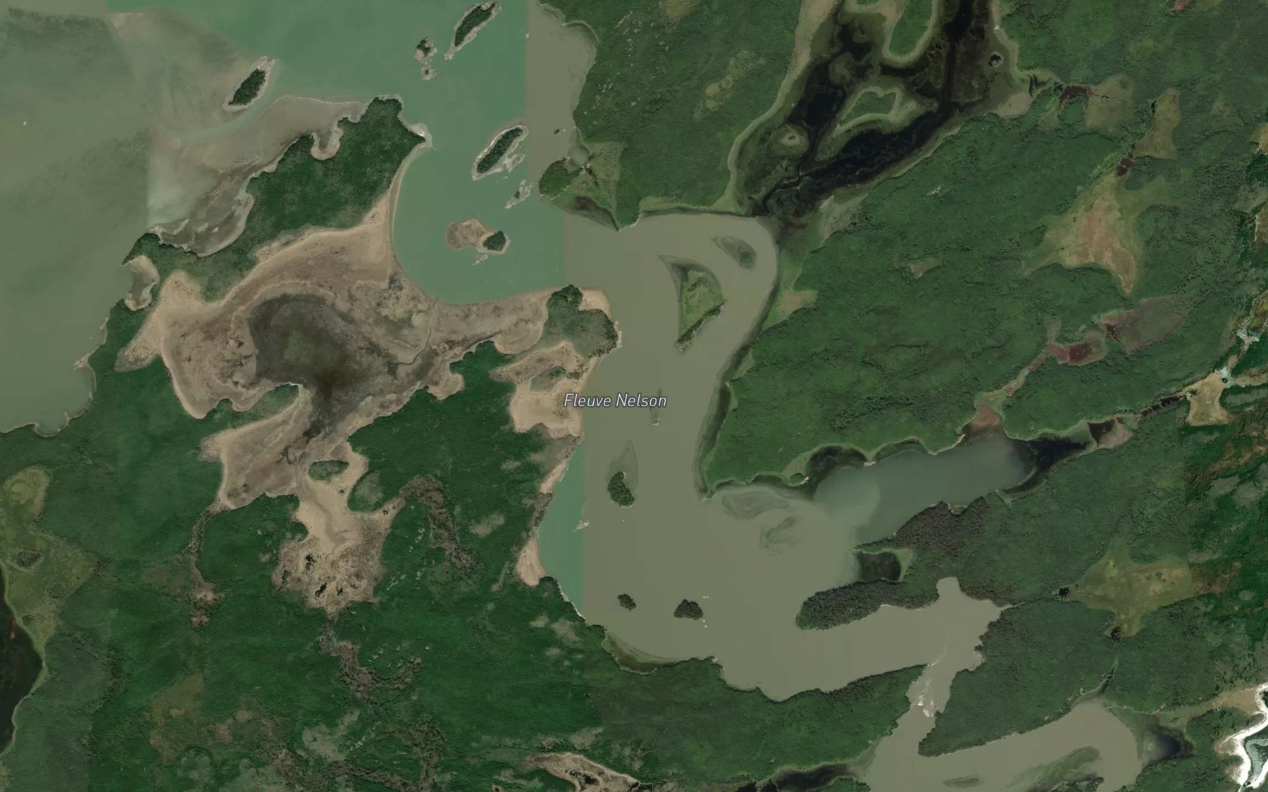 Satellite map of the Sesep Rapids