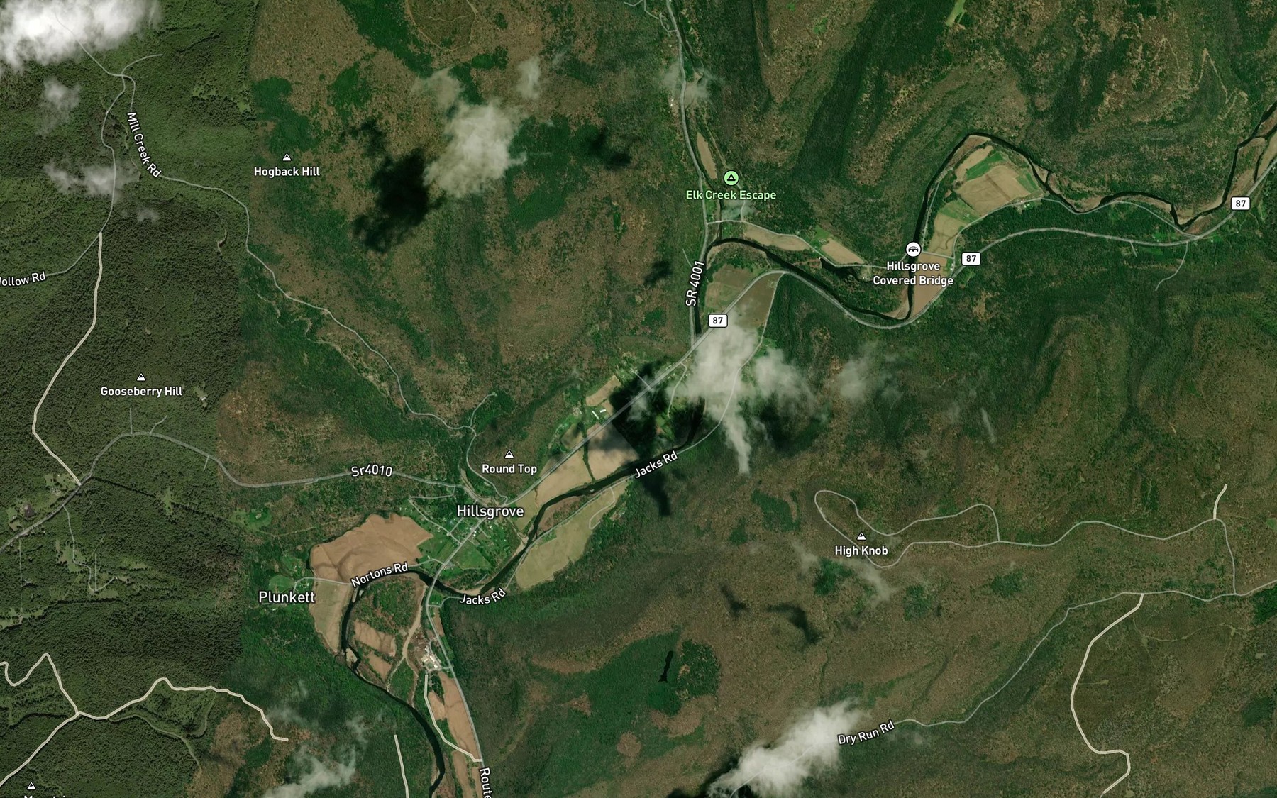 Satellite map of the Slab Run
