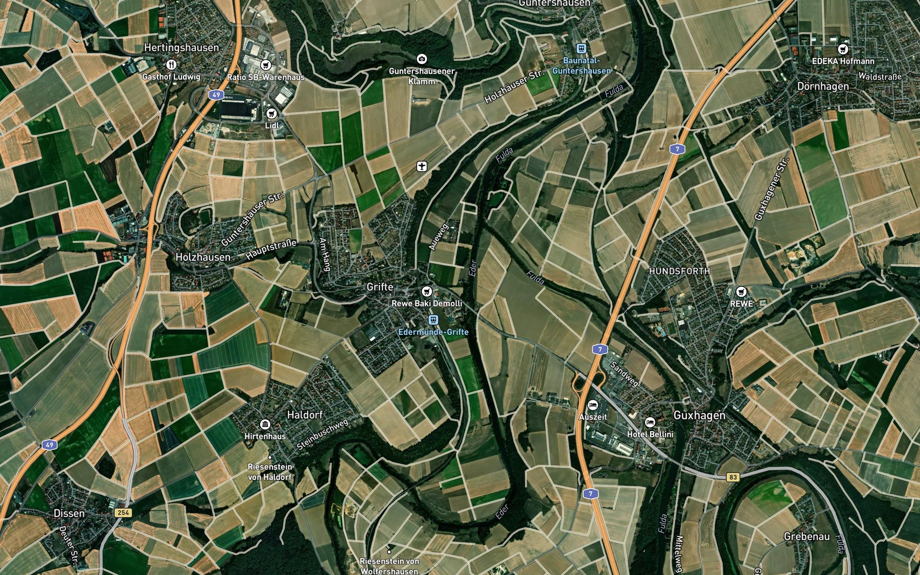 Satellite map of the Saugraben