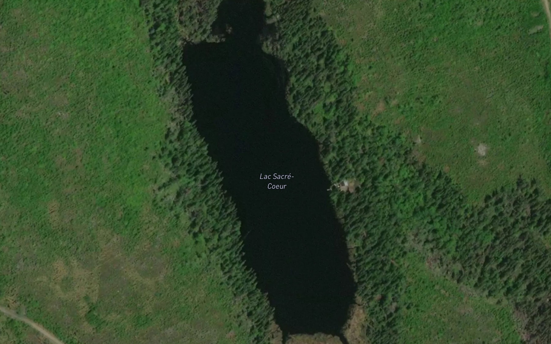Satellite map of the Lac Sacre-Coeur