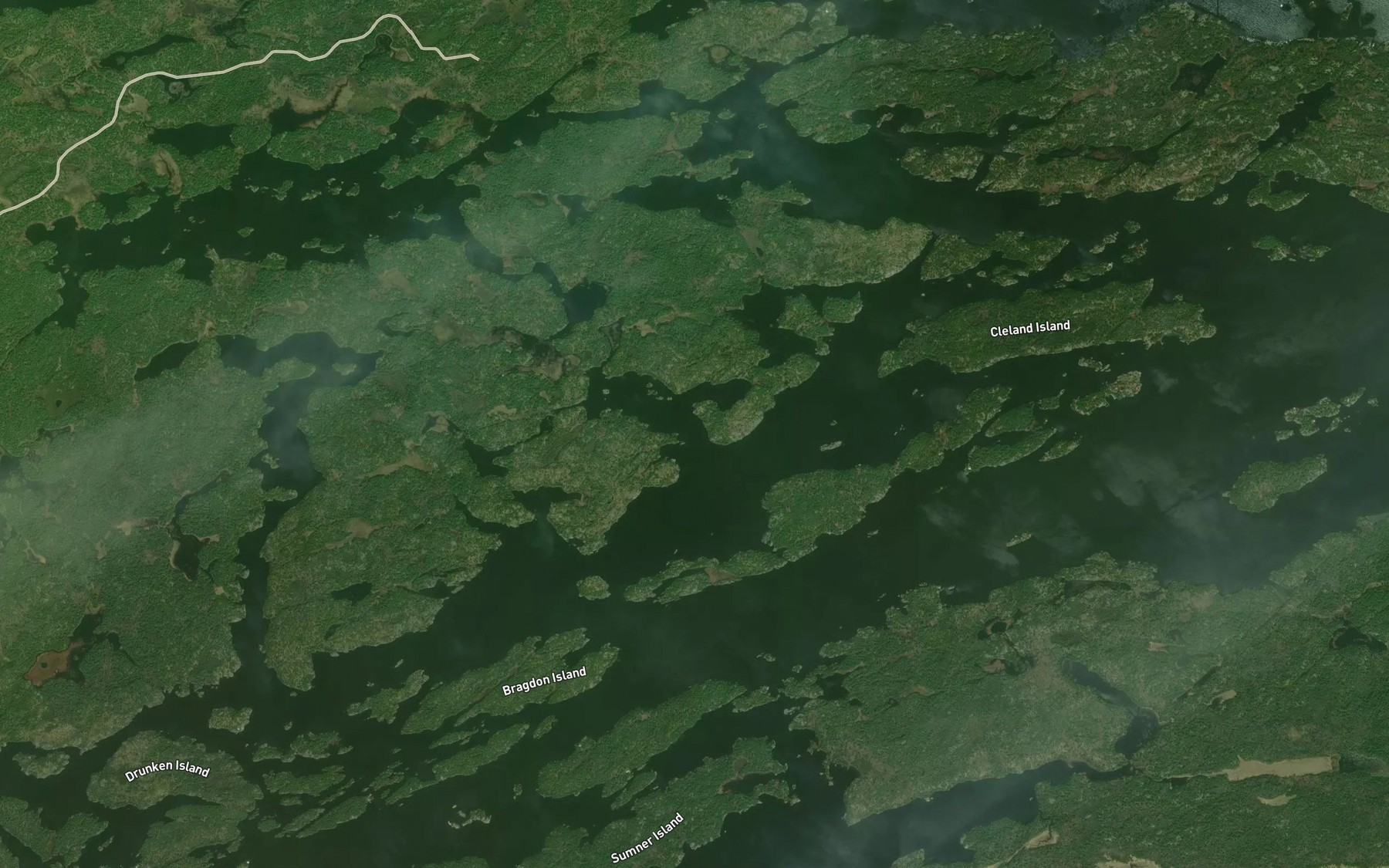 Satellite map of the Hunters Bay