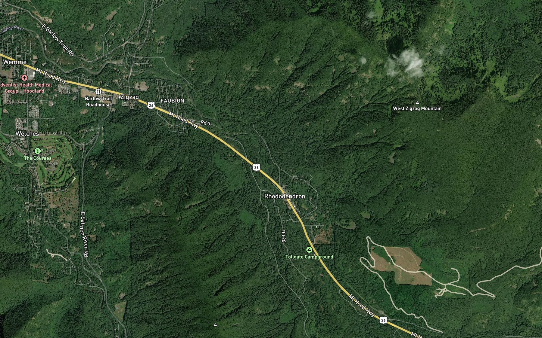 Satellite map of the Henry Creek