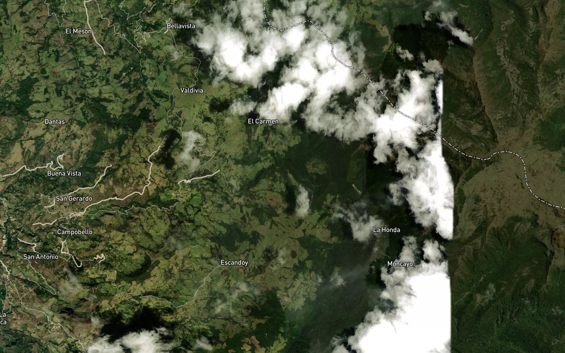 Satellite map of the Quebrada Riachuelo
