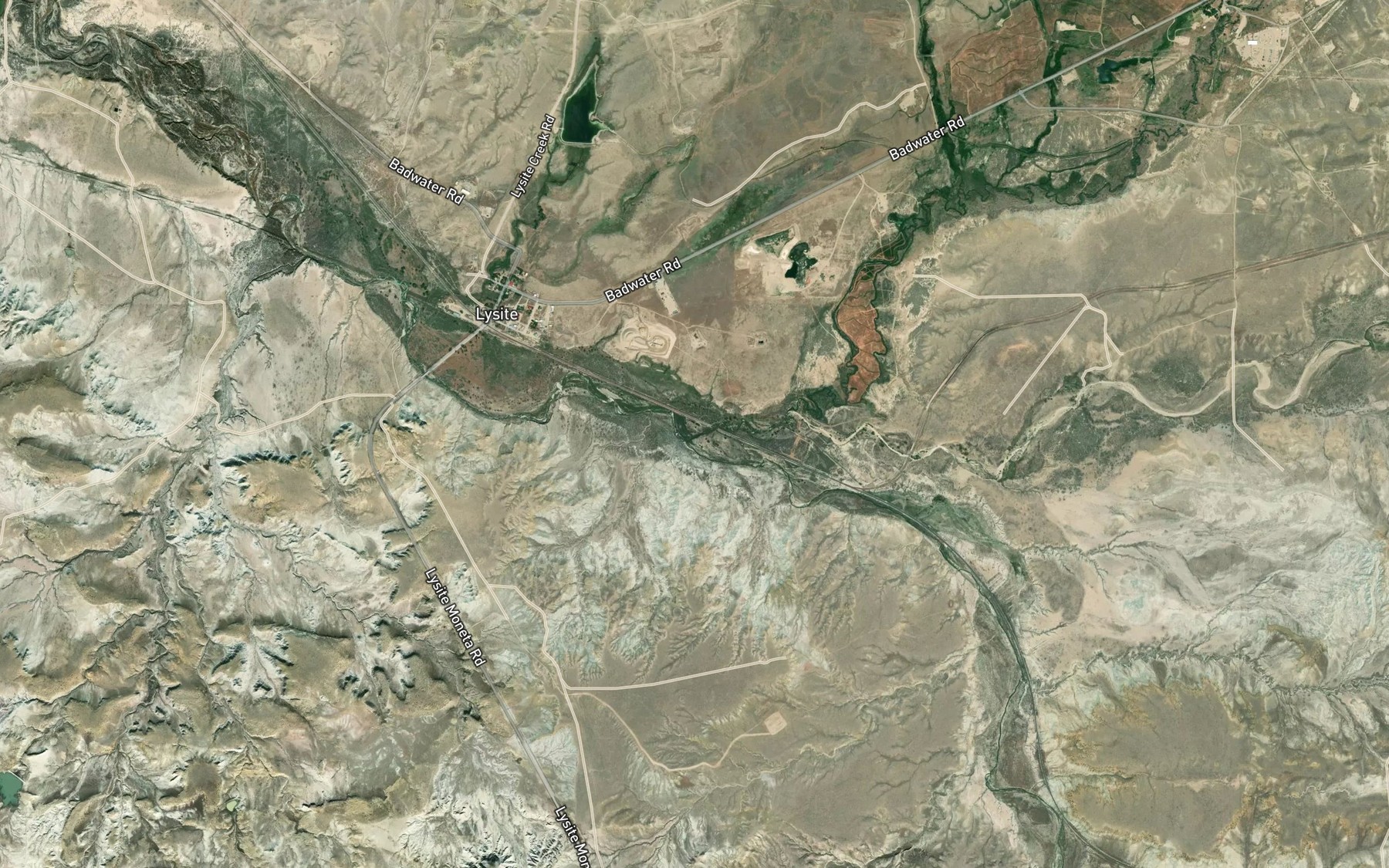 Satellite map of the Alkali Creek