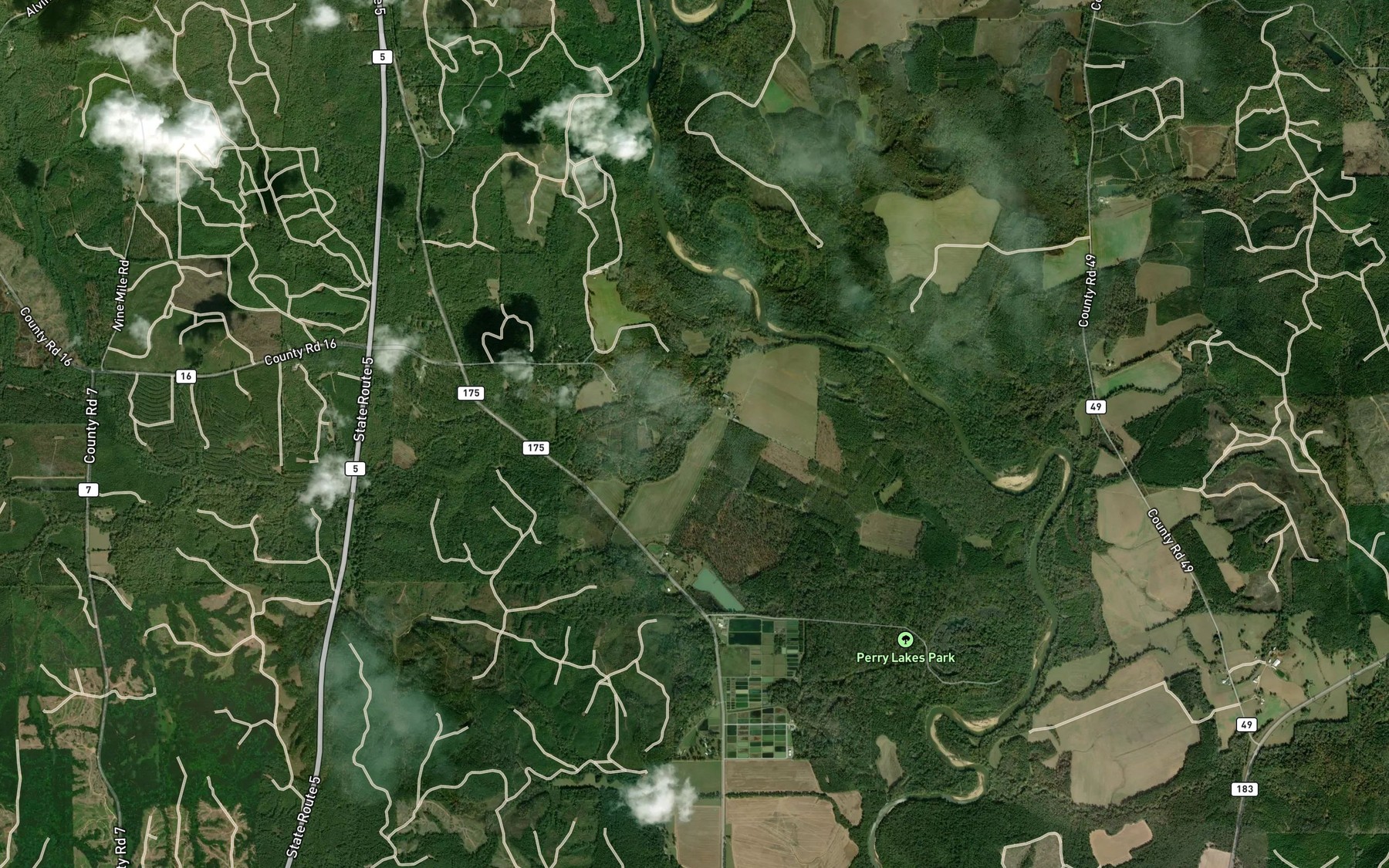 Satellite map of the Marion Fish Hatchery Number Two P