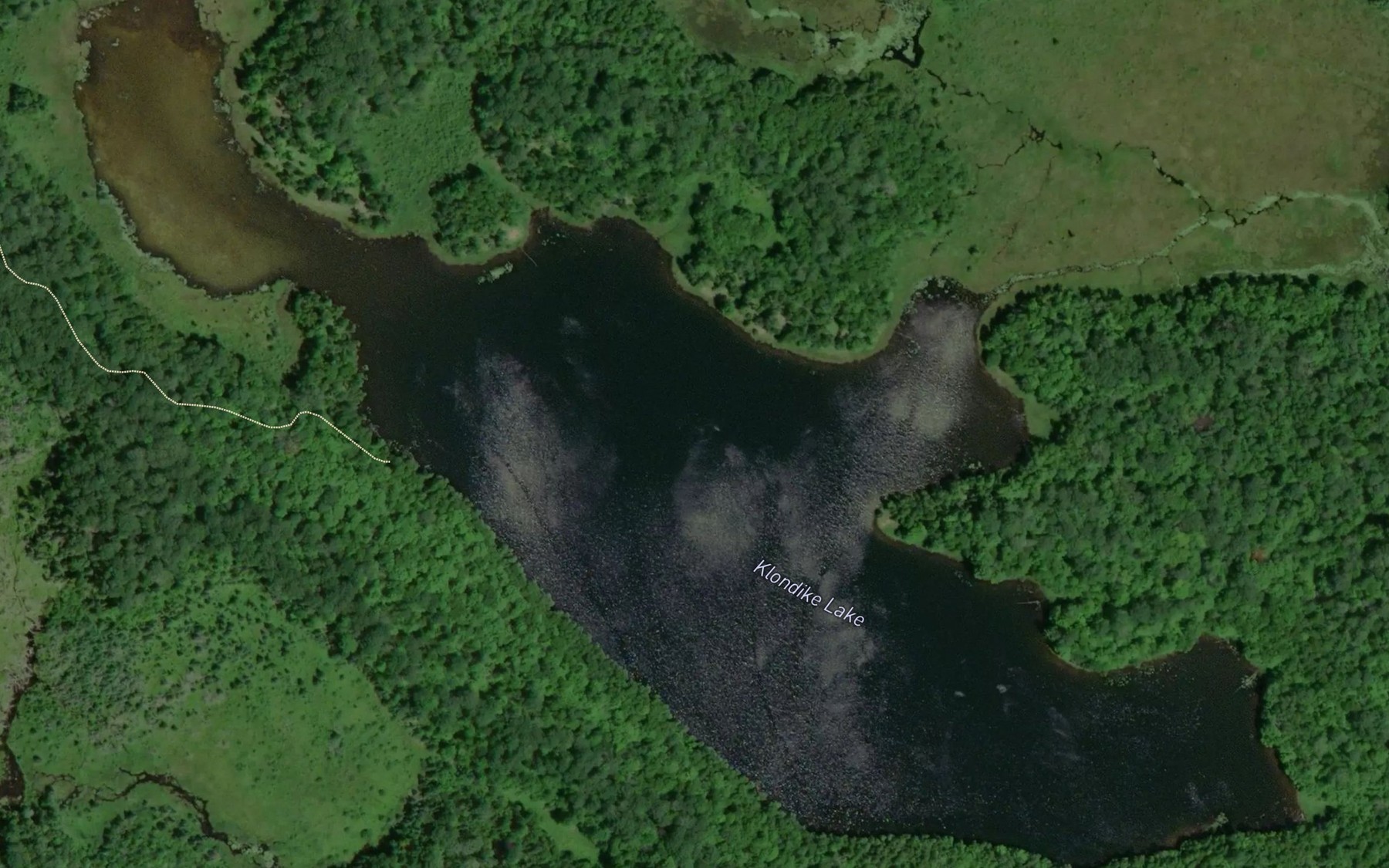 Satellite map of the Klondike Lake