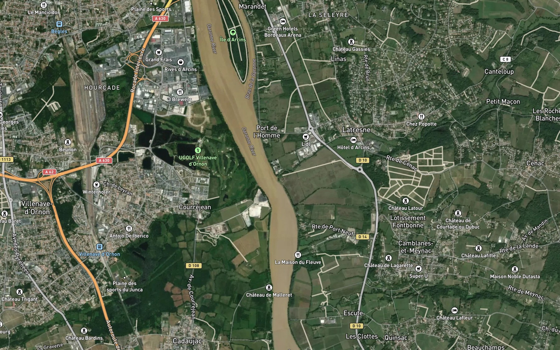 Satellite map of the Ruisseau Pimpine