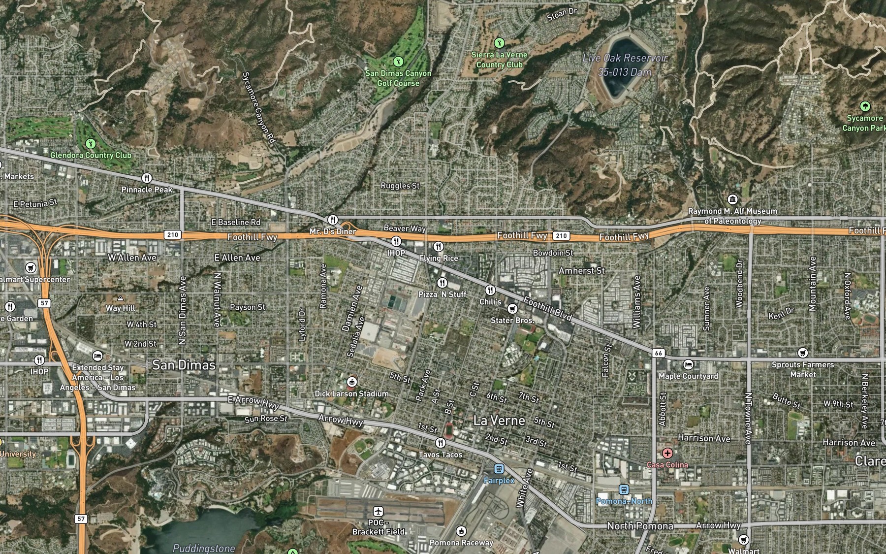 Satellite map of the Marshall Creek