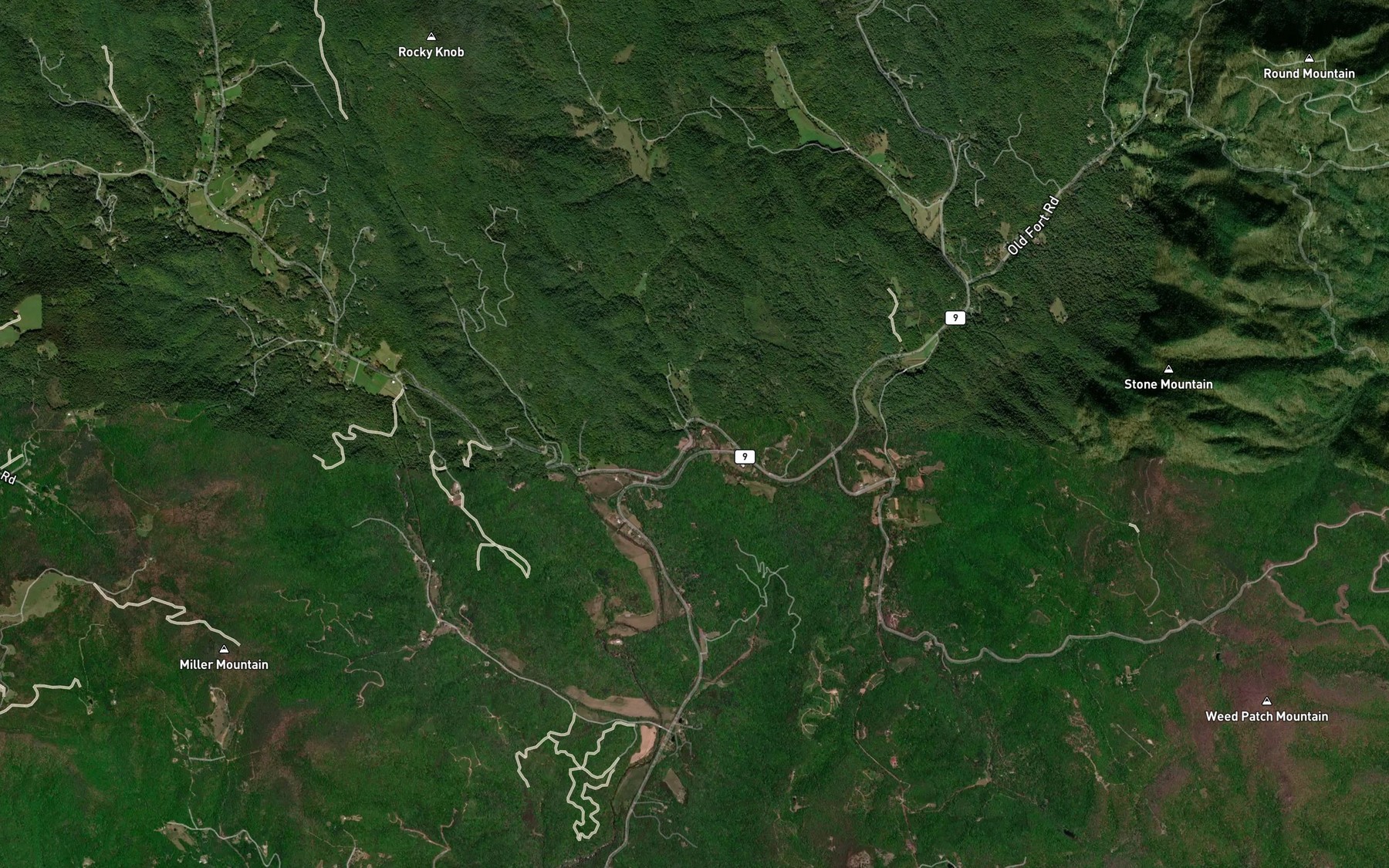 Satellite map of the Sand Branch