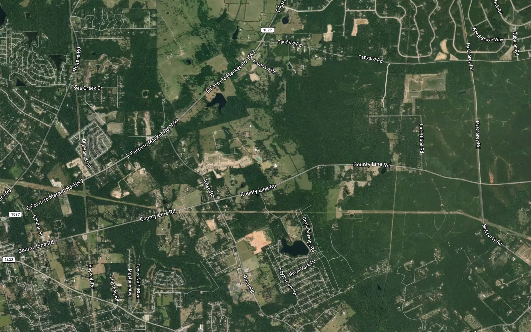 Satellite map of the Hillside Lake