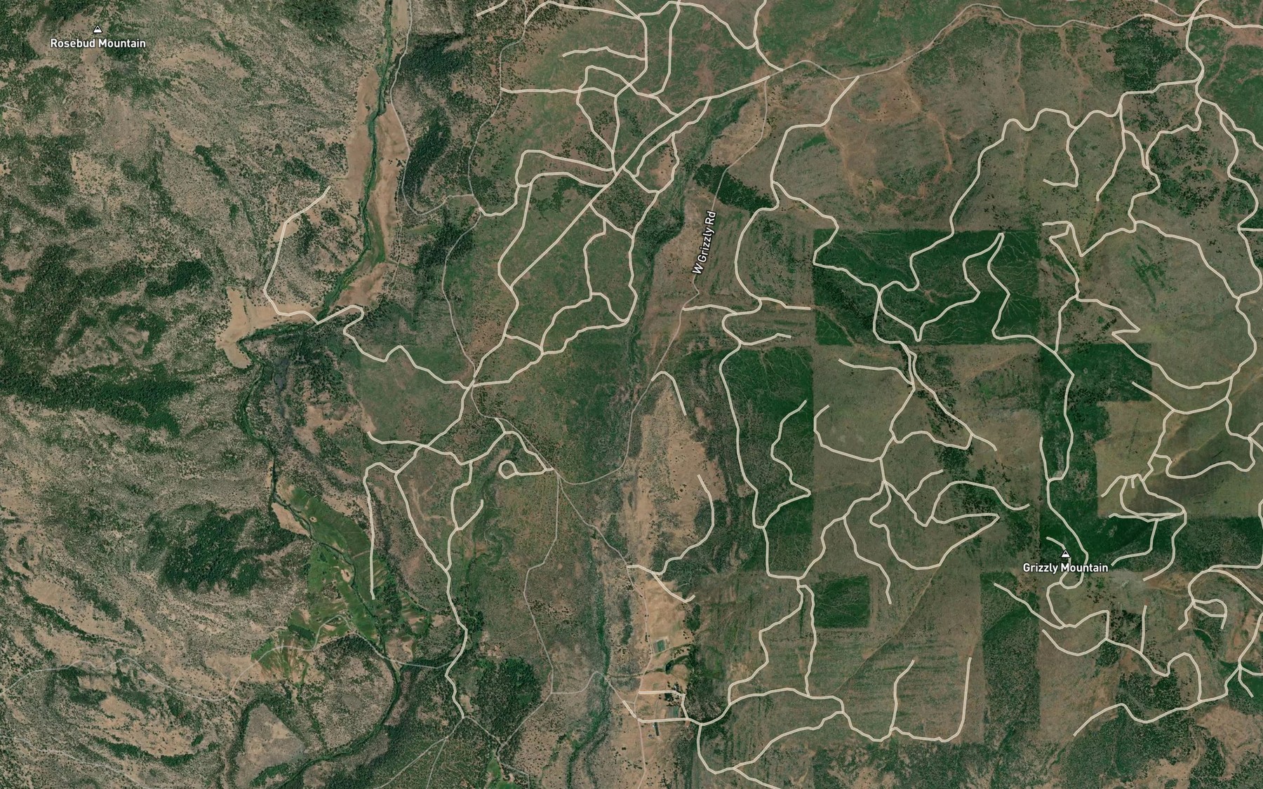 Satellite map of the Fall Creek Reservoir