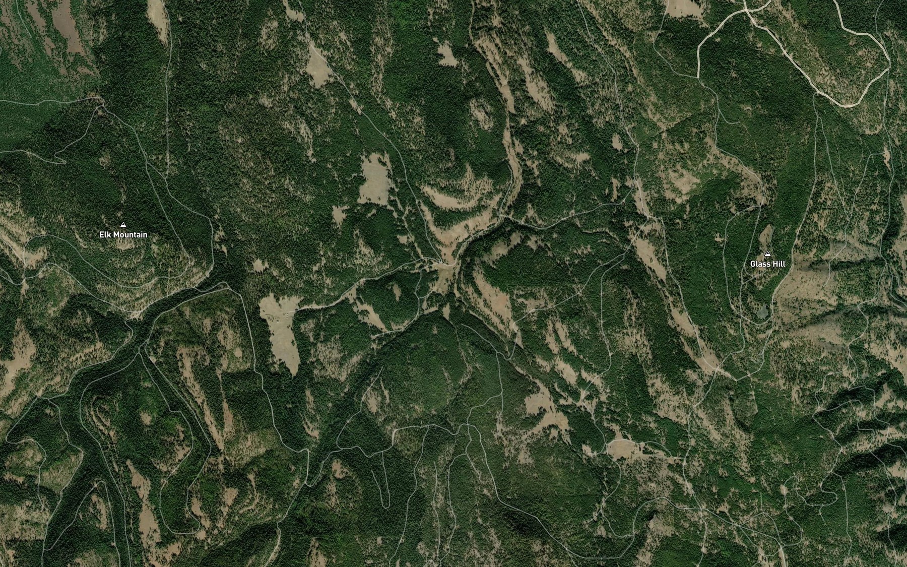 Satellite map of the East Fork Rock Creek