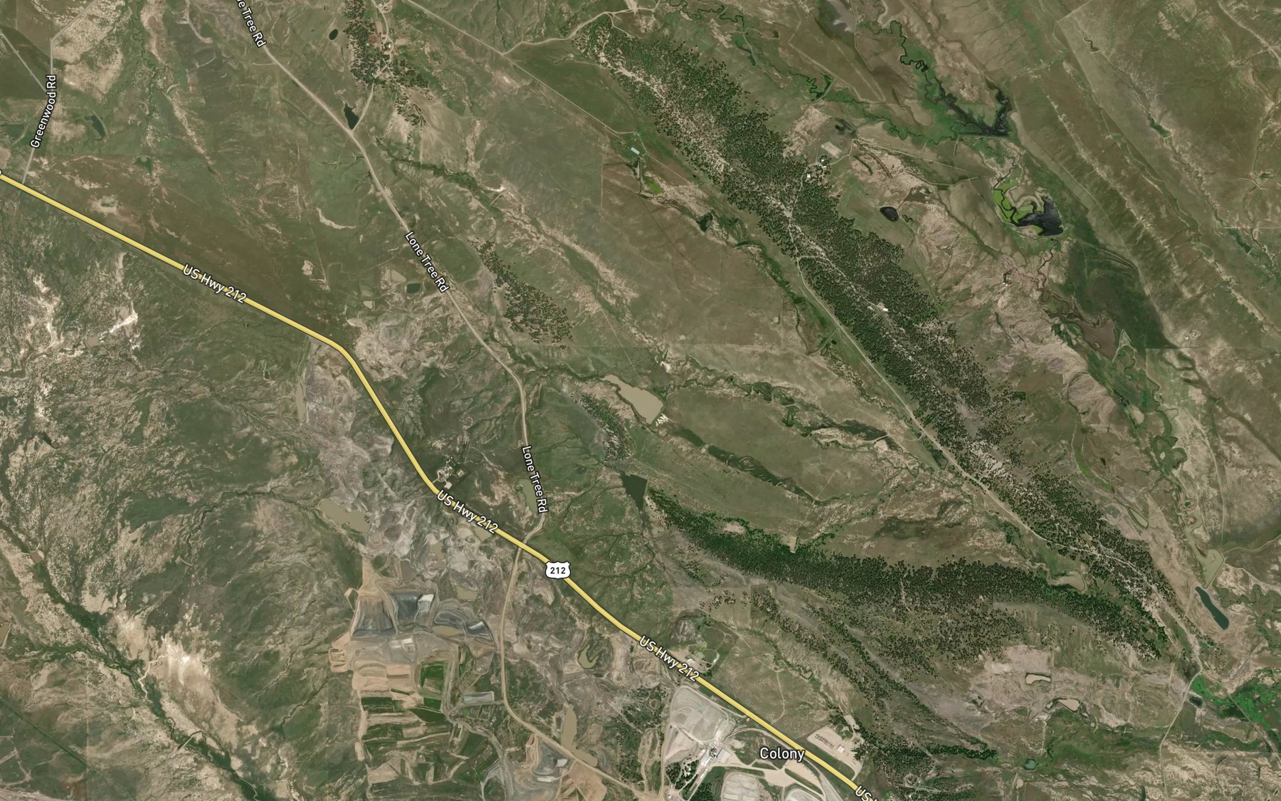 Satellite map of the Shepard Reservoir