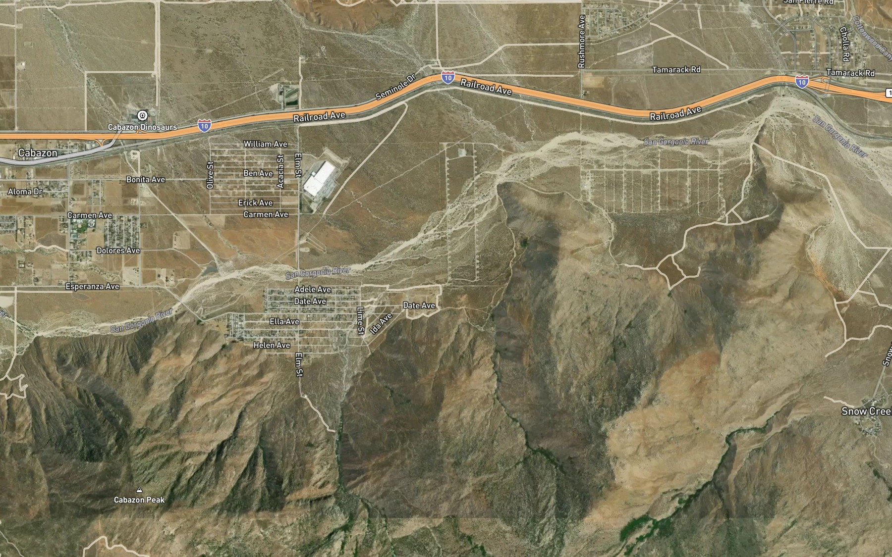 Satellite map of the One Horse Creek