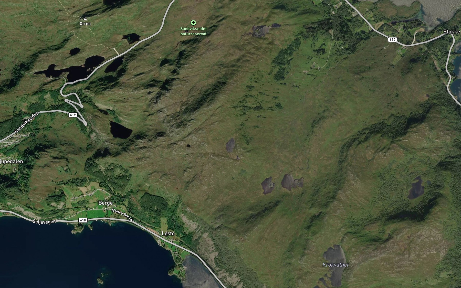 Satellite map of the Heidavatna