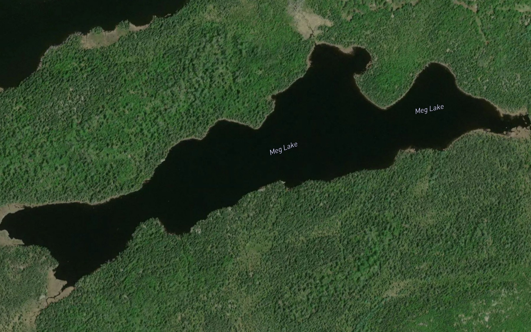 Satellite map of the Meg Lake