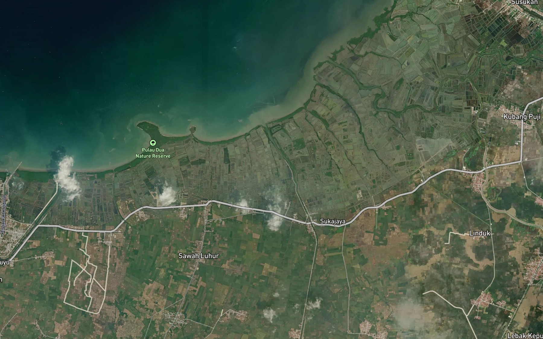 Satellite map of the Kali Genong