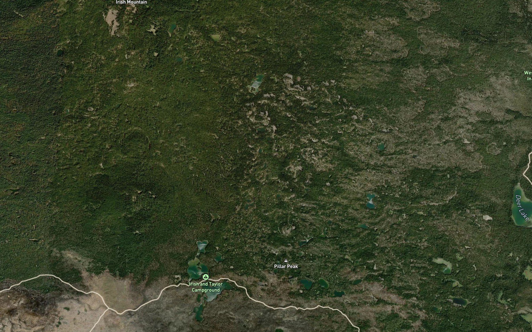 Satellite map of the Gleneden Lake