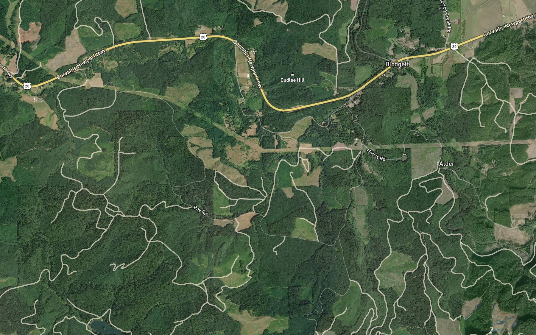 Satellite map of the Lasky Creek