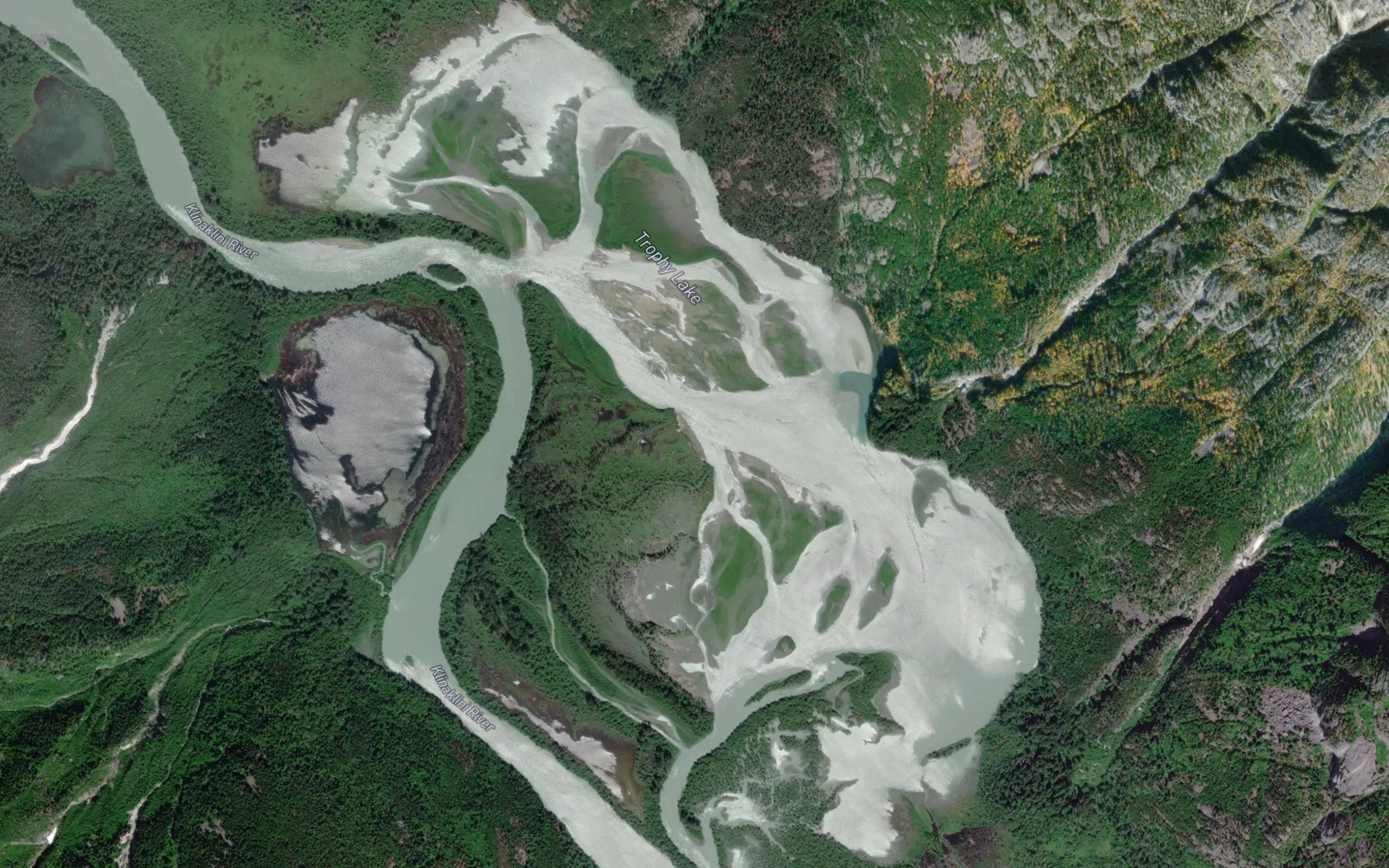 Satellite map of the Trophy Lake