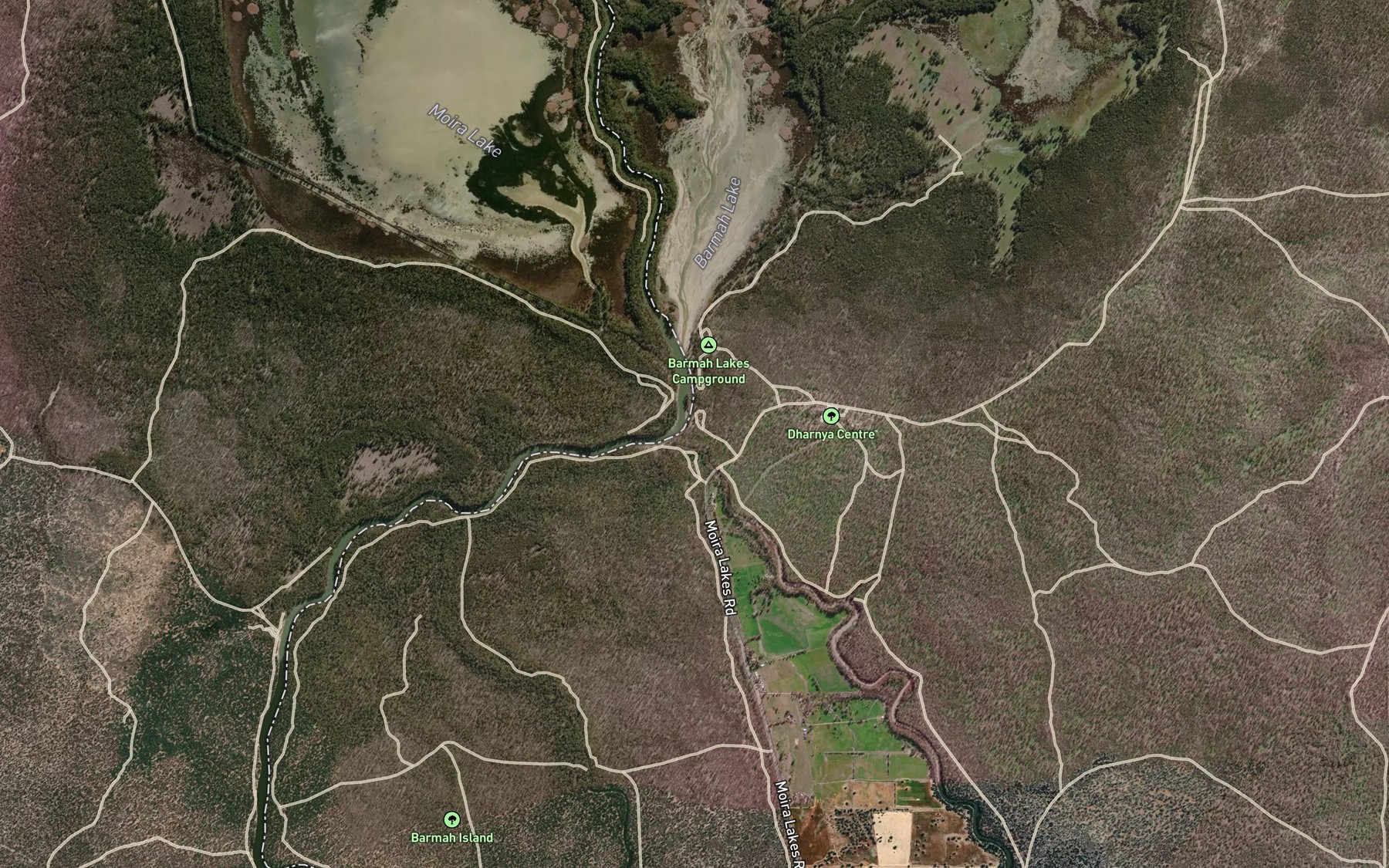 Satellite map of the Broken Creek